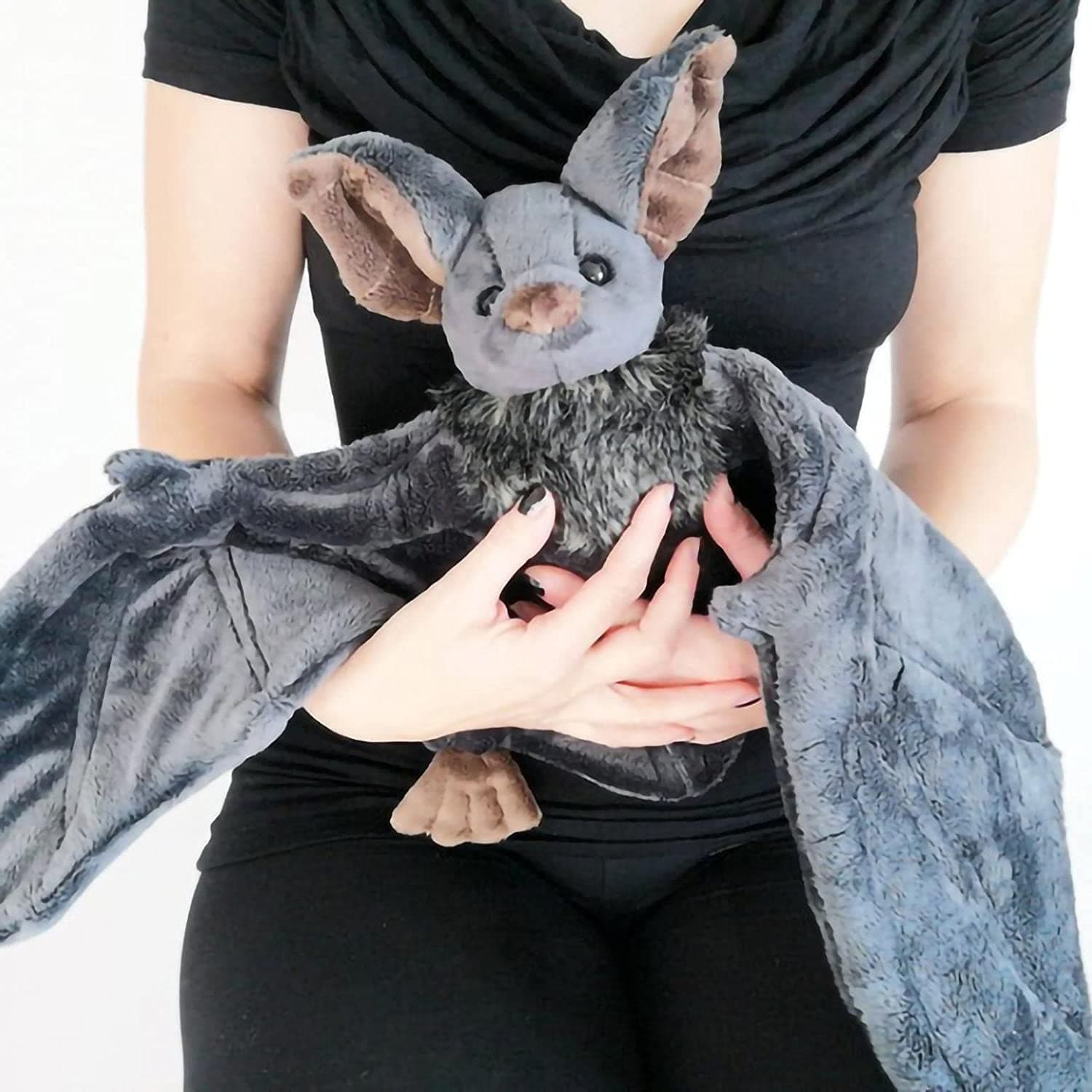 12" Large Bat Plush Toys, Creepy Goth Bat Stuffed Animal Lifelike Bats Plushie Doll Gothic Bat Soft Hugging Plush for Halloween Easter Christmas Valentines Birthday Gift