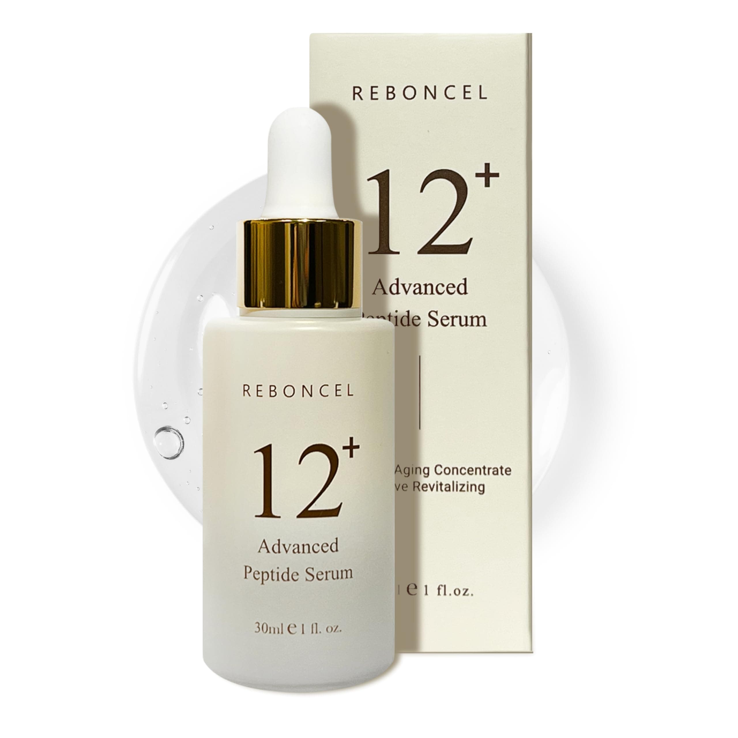 12+ Advanced Peptide Serum for Wrinkles, Elasticity with Collagen for face, Korean skin care Anti-aging concentrated face serum (1 Fl.oz, 30mL)