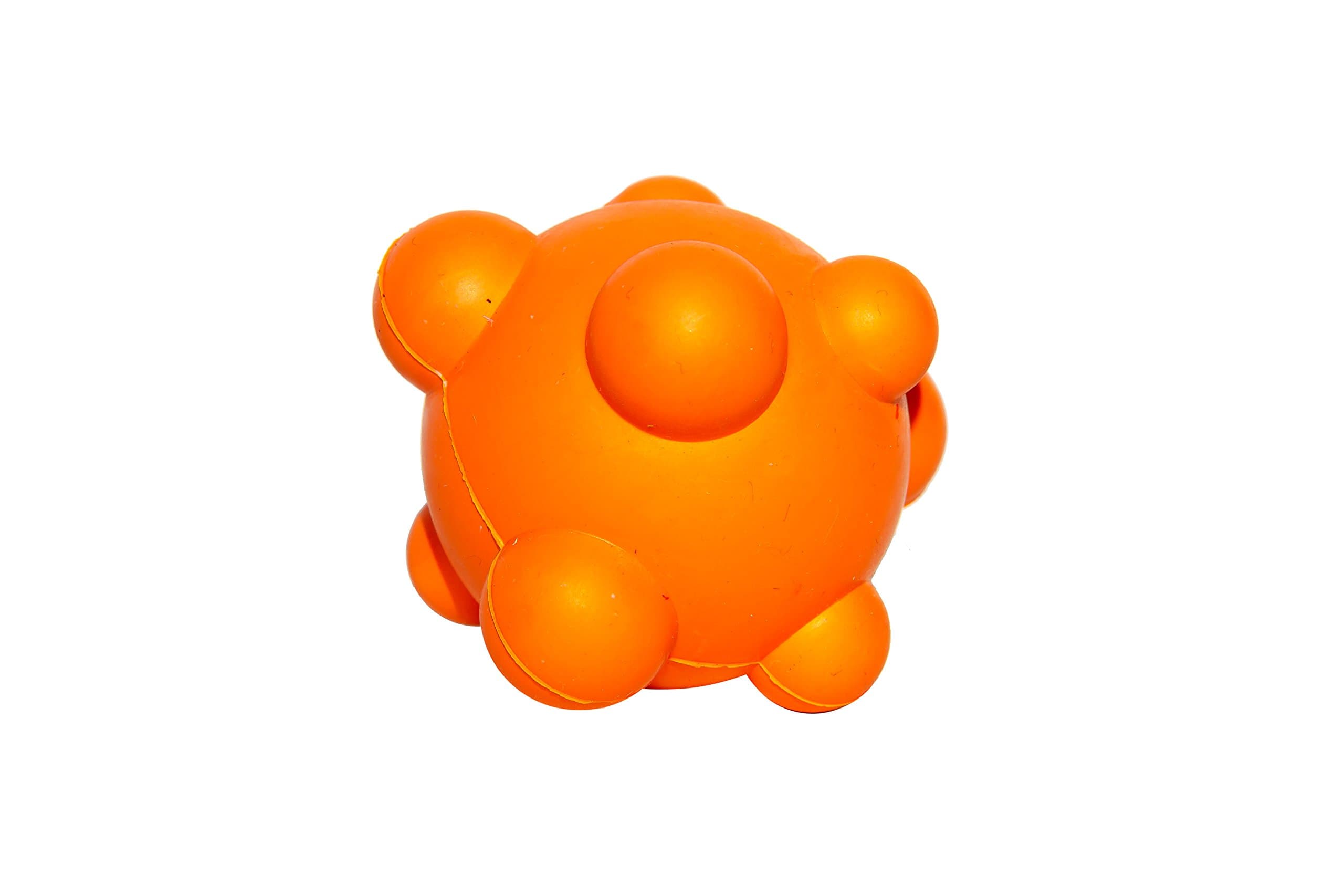 Bumpy Bouncy Solid Rubber Ball – Great Chew Toy for Teething Puppies and Awesome Plaything for Smaller, Medium Size Dogs to Play Catch and Fetch – Fun Games Guaranteed (Orange)