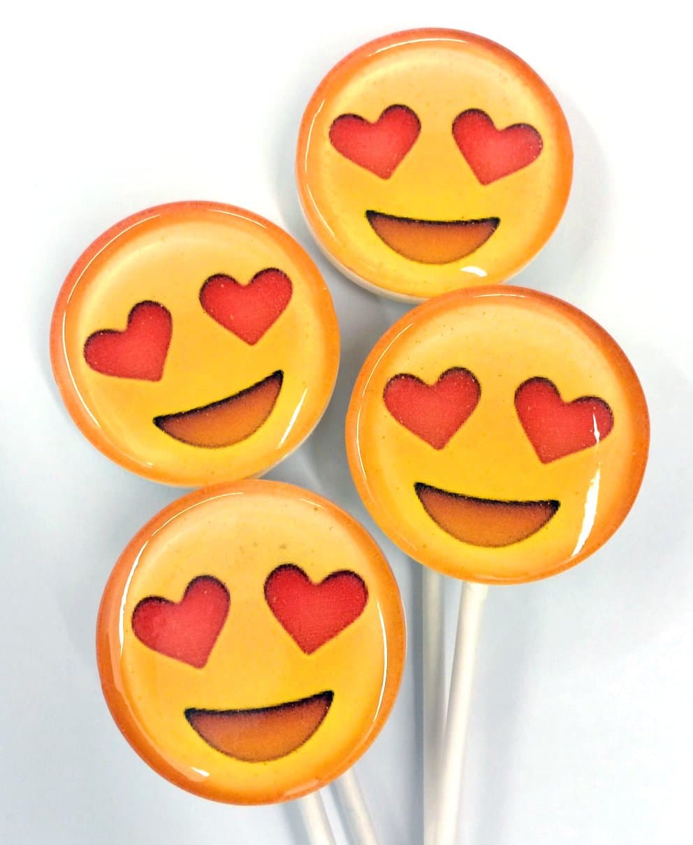 Heart Eyes Emoji Lollipops 12 Count