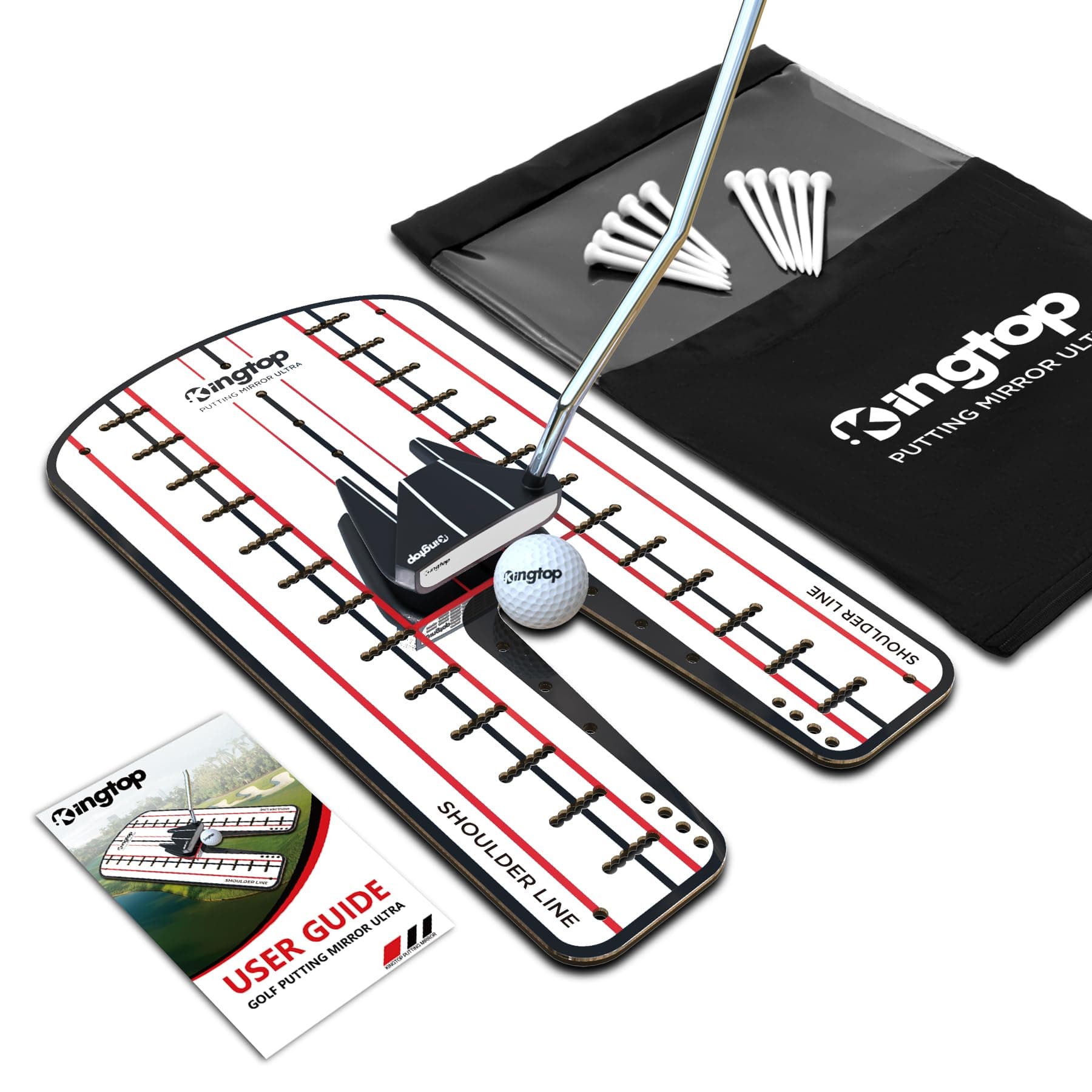 - KINGTOP Golf Putting Mirror - Alignment Putting Training Aids for Consistency & Accuracy - Ideal for Indoor | Outdoor Practice, with Carry Bag and Golf Tees