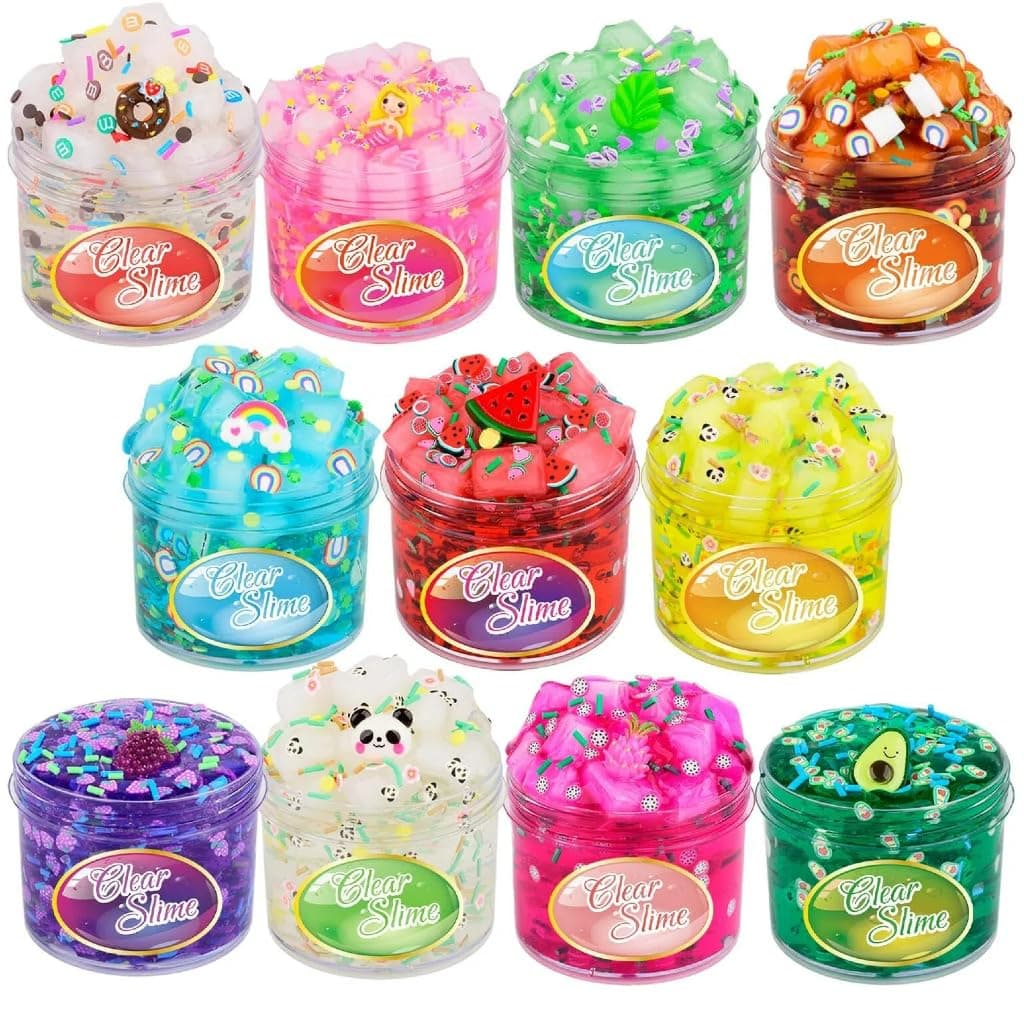 11 Pack Clear Slime Kit Crystal Clear Slime Set for Kids Clear Slime Kit Soft Jelly Cube Clear Slime 11 Pack Easter Christmas for Girls Boys
