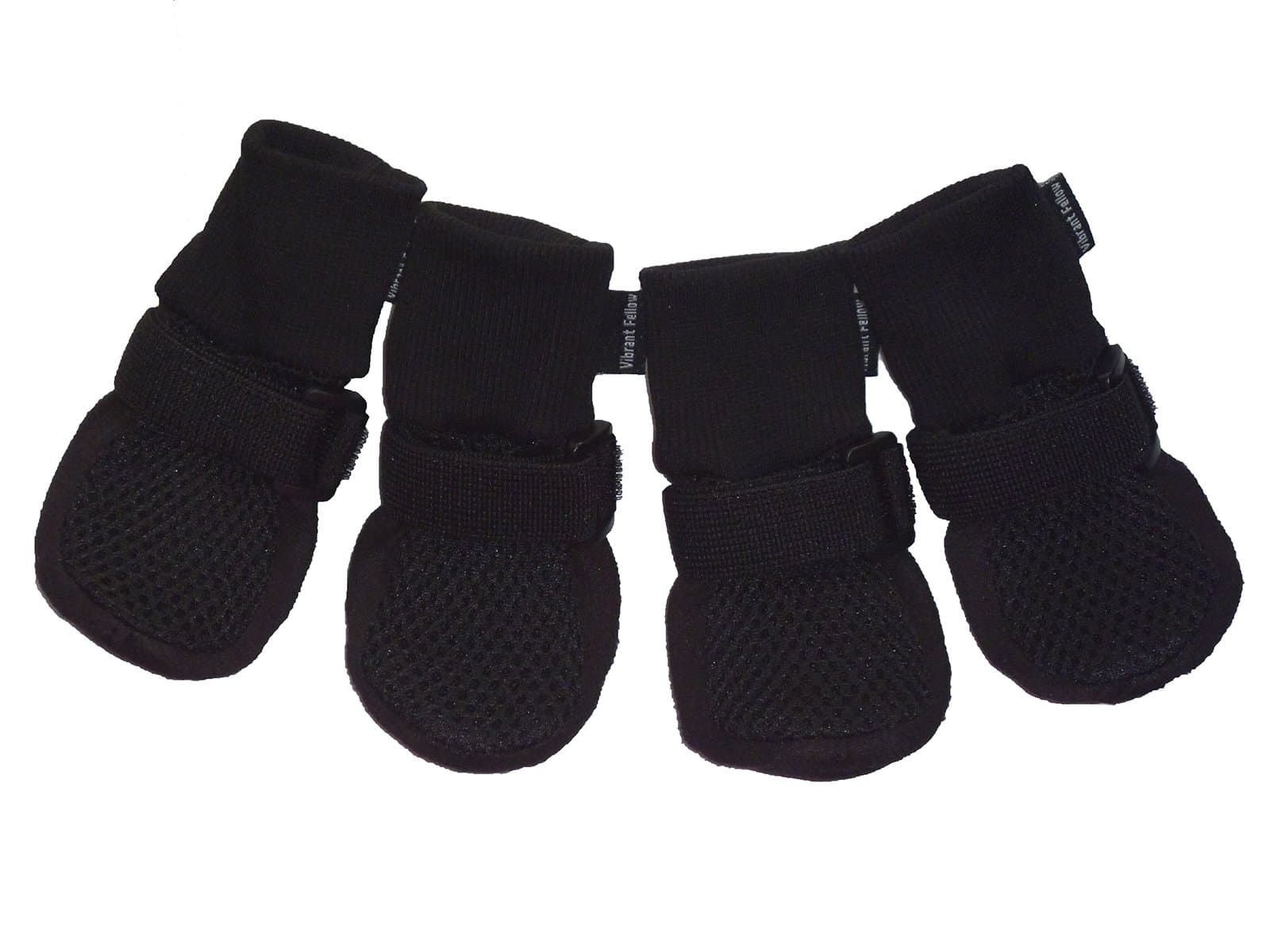 Vibrant Fellow Paw Protector Dog Boots Breathable Protective and Skid-proof Colour Black Set of 4 Size X-Small