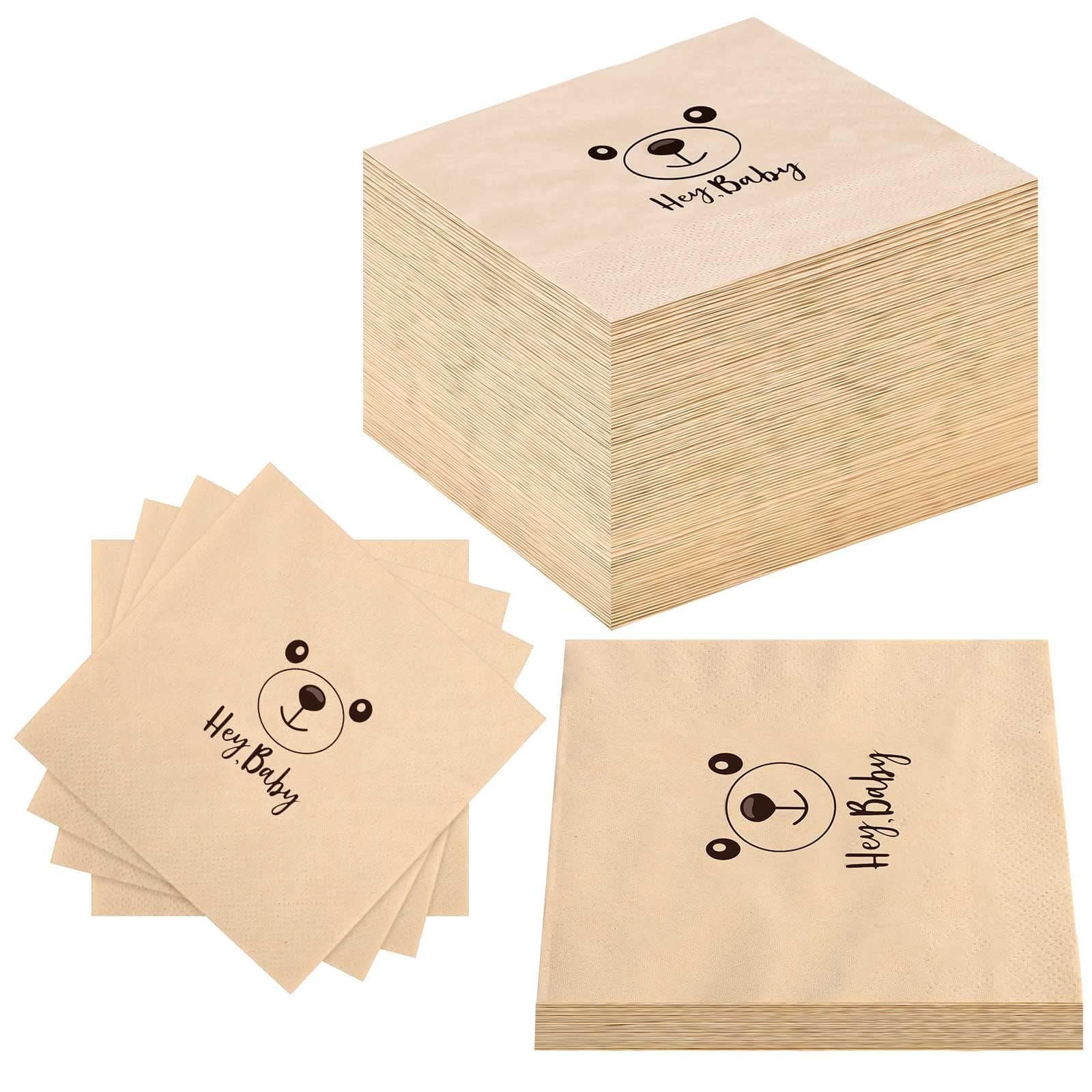 200 Pcs Bear Baby Shower Napkins Cute Colorful Tissue Disposable Paper Napkin Party Favors for Baby Shower Gender Reveal Birthday Party Decorations