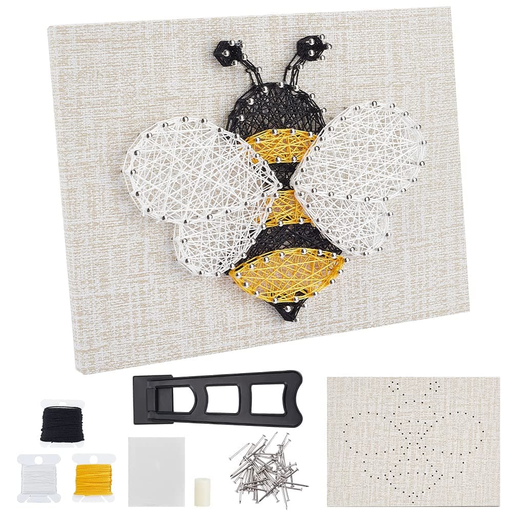 WEBEEDY 3D String Art Kit for Adults Beginners, DIY Bee String Art and Craft Kit Include All Necessary Accessories and Frame, Home Wall Decor Birthday Handmade Gift for Women Christmas Halloween Party