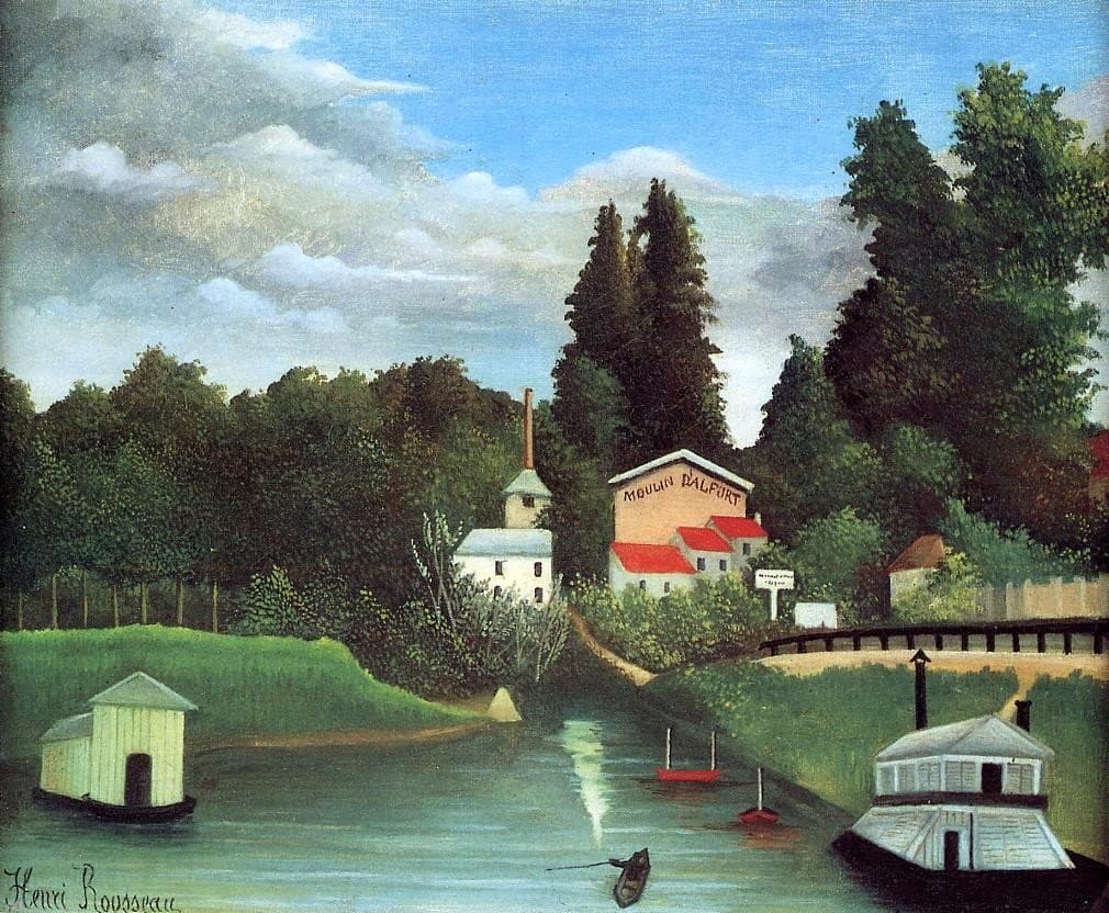 Henri Rousseau The Mill at Alfort - 20" x 25" Premium Canvas Print
