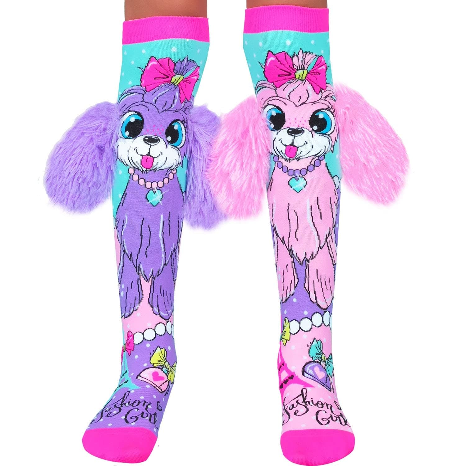 MADMIA Coco in Paris Socks - Adorable Knee-High Socks With Fluffy Ears