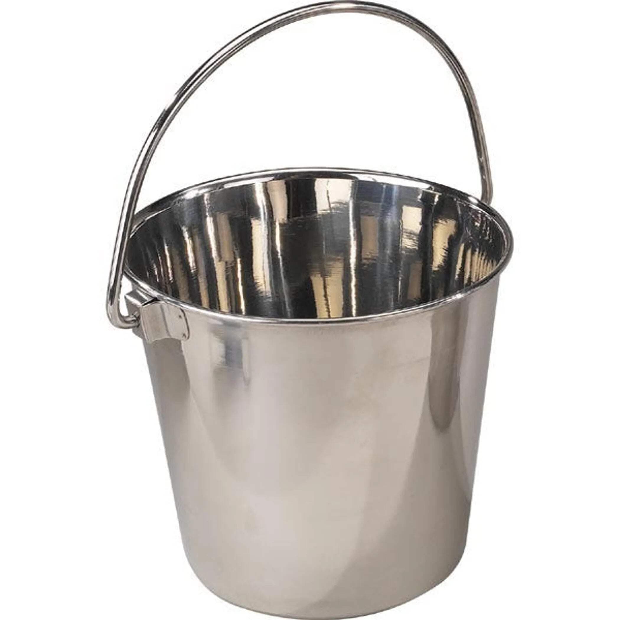 Pro Select Heavy Duty Stainless Steel Pails — Durable Pails for Kennels and Farms - 6", 2-Quart