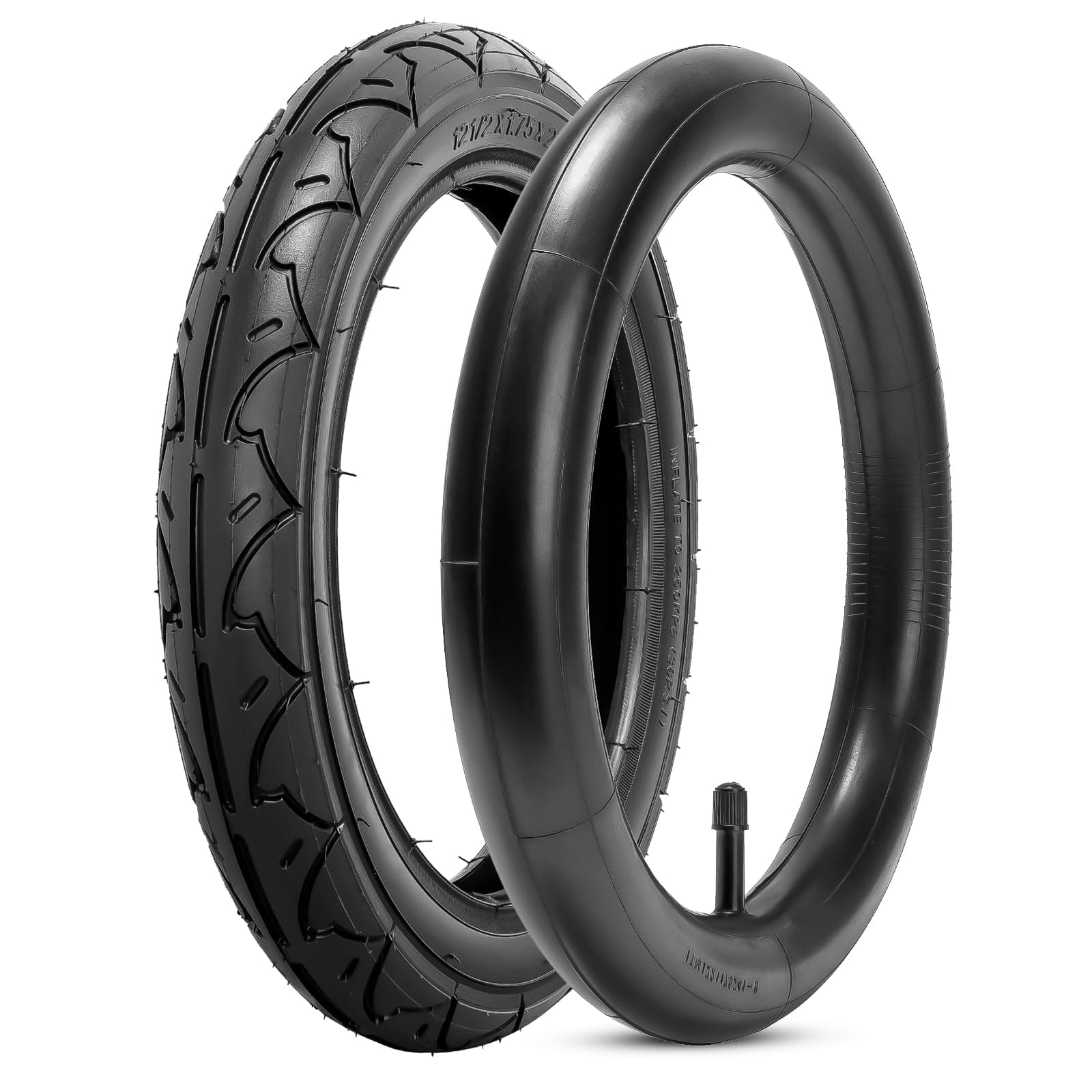Front 12.5×1.75x2.25 Tires and Inner Tubes, 12 1/2x1.75x2 1/4 Tire Tubes Fit for BOB 3-Wheeler Gear Jogging Troller Models-Single and Double Stroller Including Revolution SE/Pro/Flex/SU/Ironman(1Set)