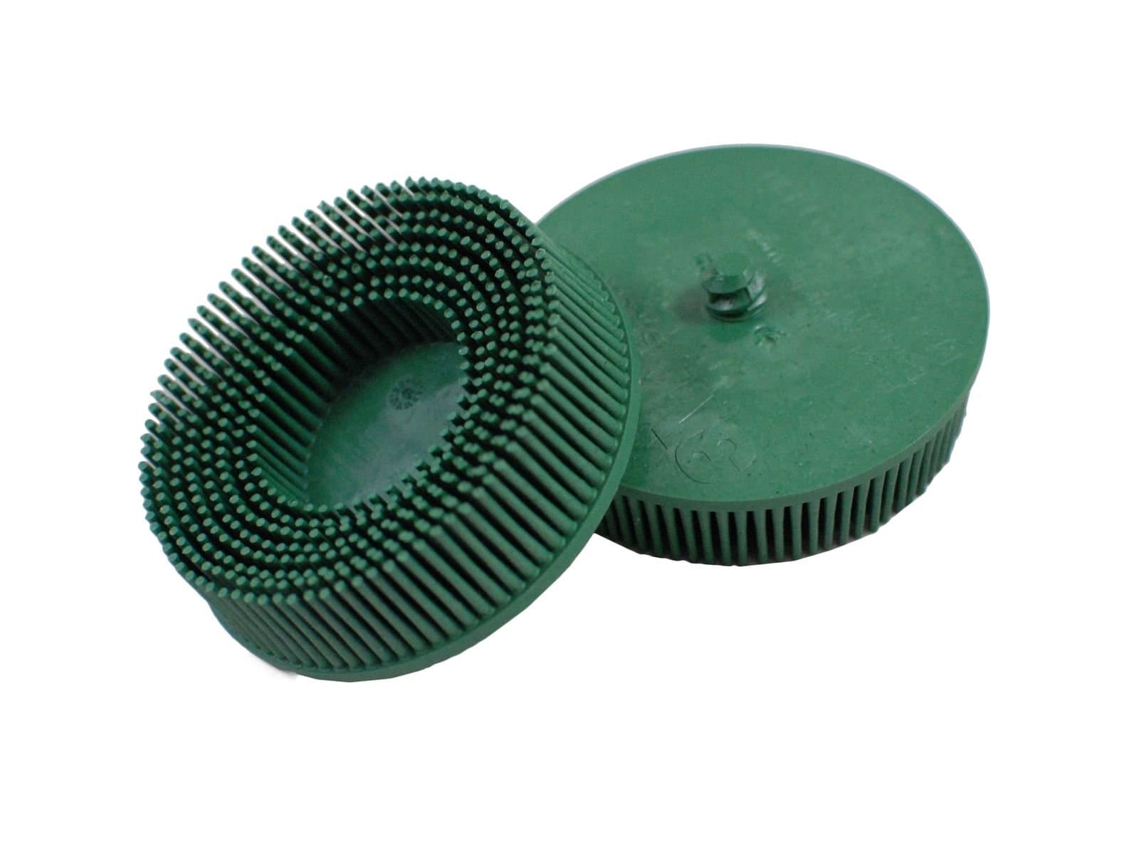 3M7526 3" Scotch-Brite Roloc Bristle Discs, 50 Grit, Coarse, Green