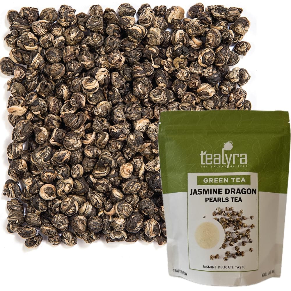 Imperial Jasmine Dragon Pearls - Loose Leaf Green Tea - Jasmine Green Tea with Pleasant Aroma and Tonic Effect - 200g (7-Ounce)