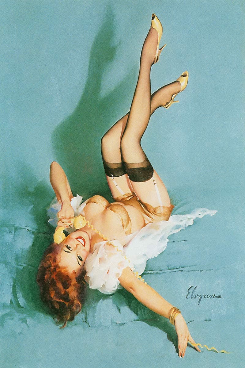 The Right Number Artist Gil Elvgren Vintage Classic Pin Up Girl Poster Print - 18x24