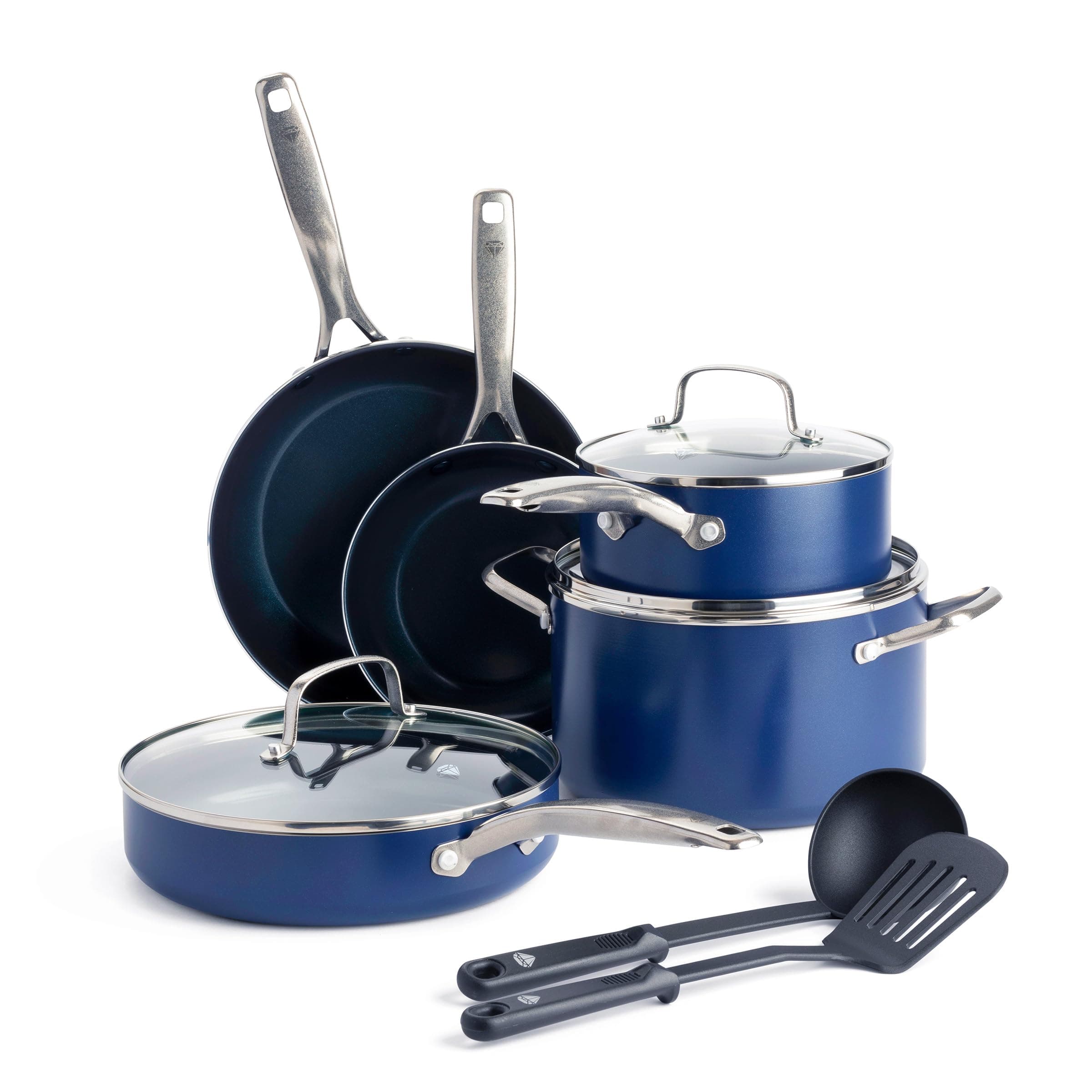 Blue Diamond Cookware CC001602-001 Diamond-Infused, Aluminum Ceramic Non-Stick Coating, Blue