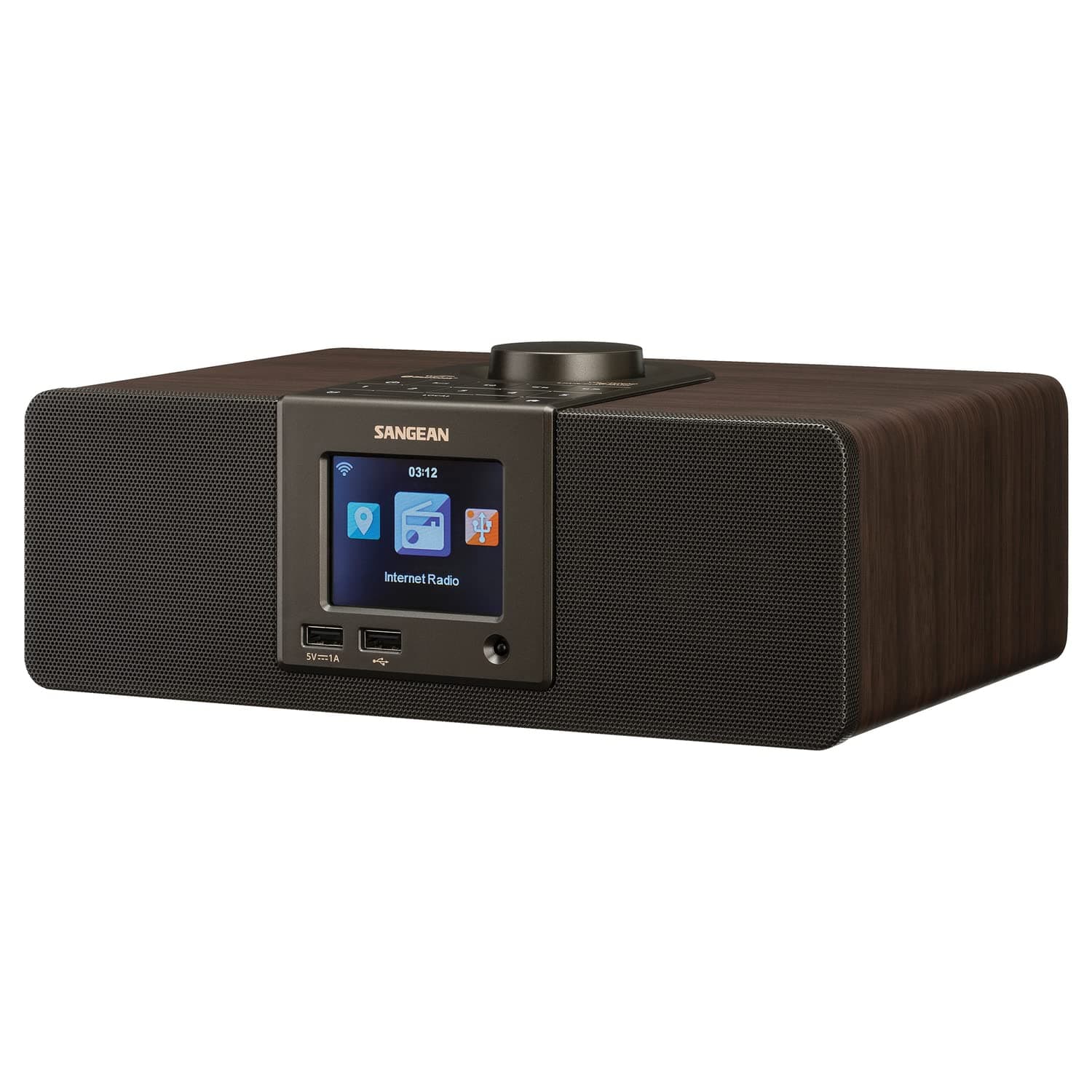 Sangean WFR-32 7-Watt Stereo Wood Cabinet Wi-Fi Internet Radio Media Center with Bluetooth Brown