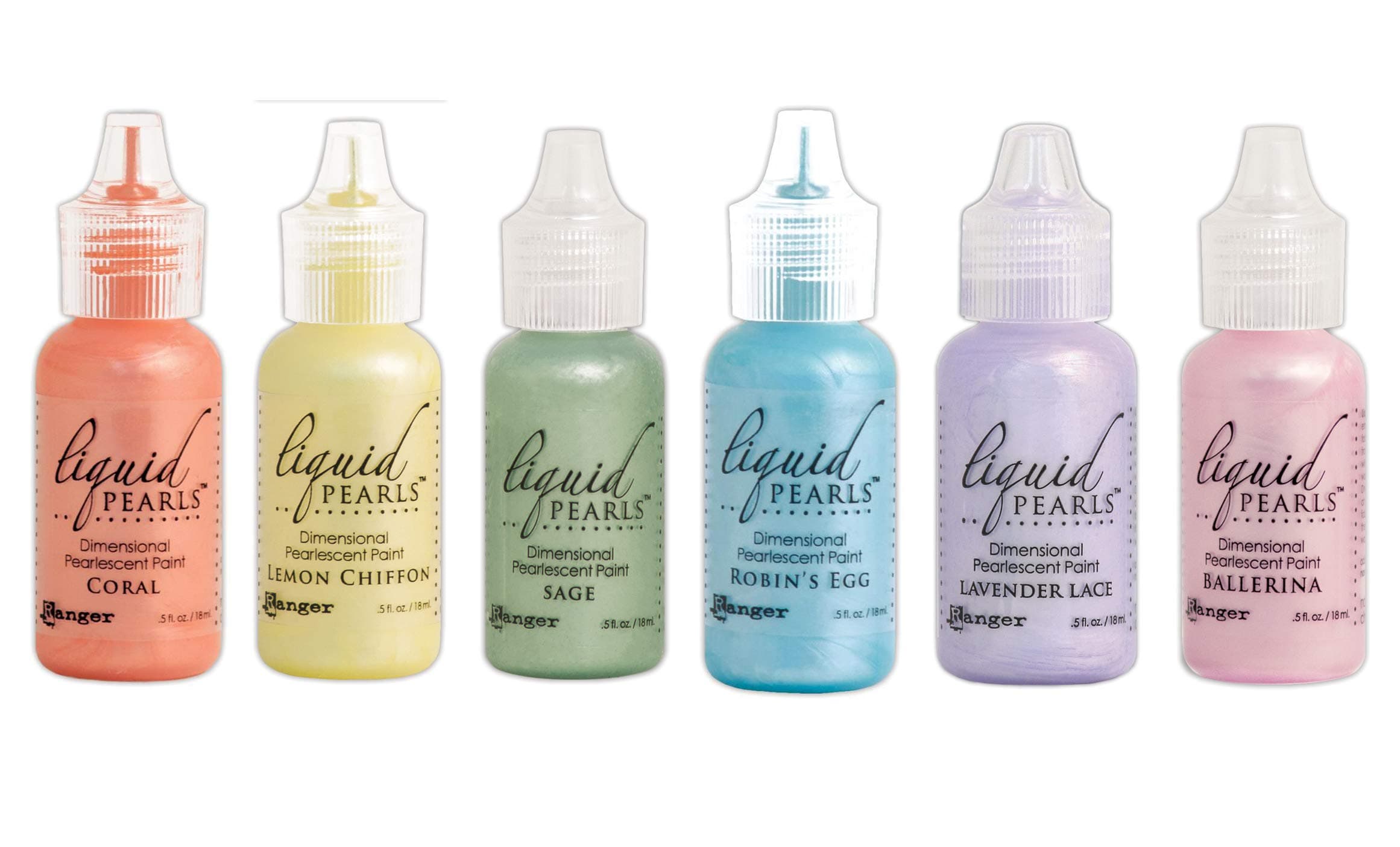 Ranger Liquid Pearls - Dimensional Pearlescent Paint, Set of Six Colors Bundle (Lullaby)