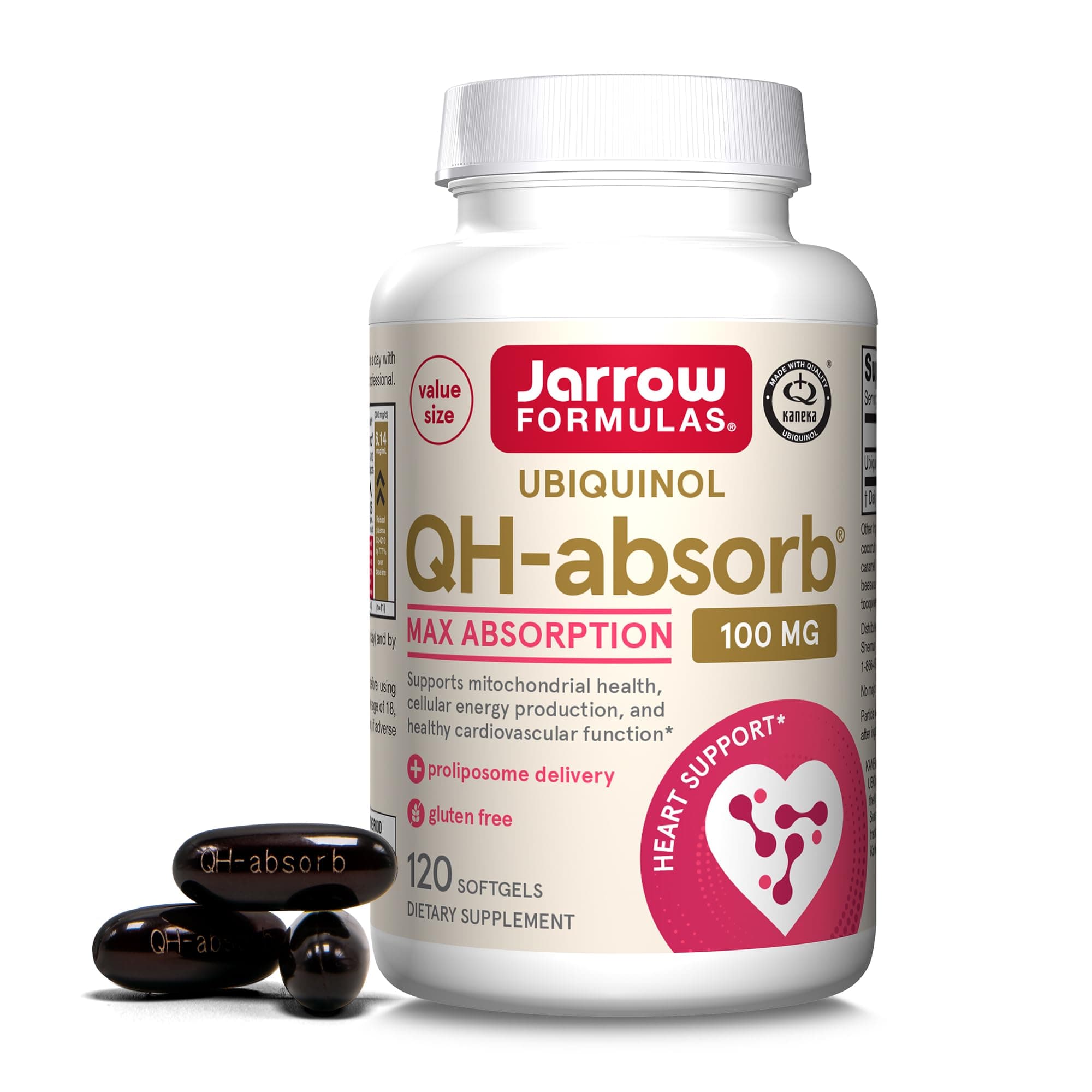 Jarrow Formulas Qh-Absorb Formulas Ubiquinol 100 Mg Softgel- 120 Count