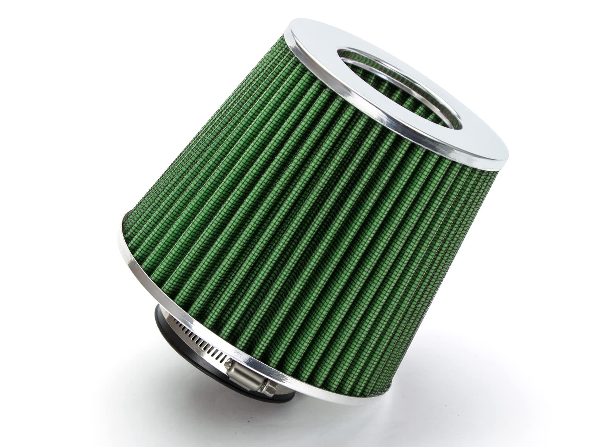 GREEN 3" 76 mm Inlet Cold Air Cone Replacement Quality Performance Washable Clamp-On Dry Air Filter