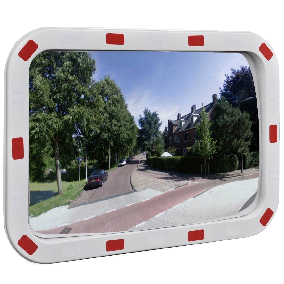 Rectangular Traffic Convex Mirror Outdoor Security & Safety w/ Reflector 24"L