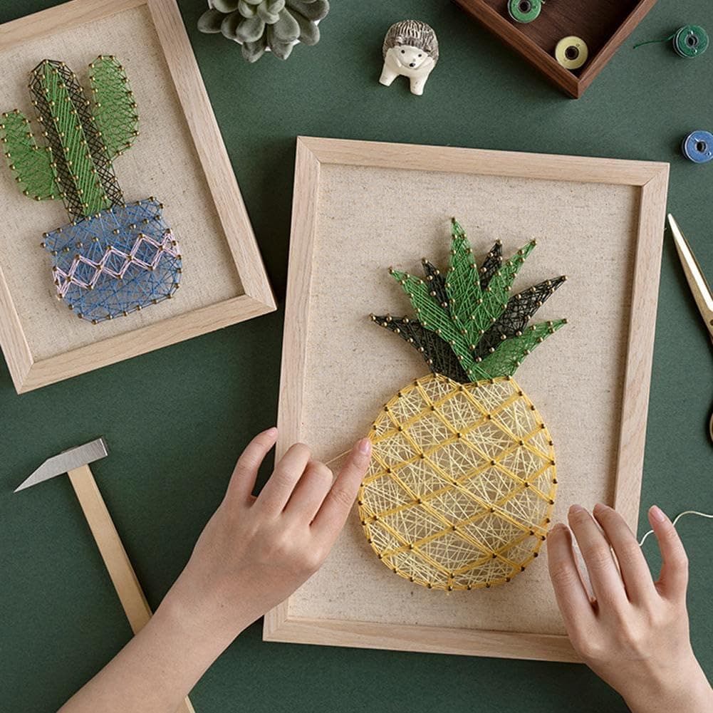 RM Studio DIY String Art Kit with All Necessary Accessories and Frame for Kids Students, Adult Crafts Kit, Home Wall Decorations Unique Gift (Pineapple)