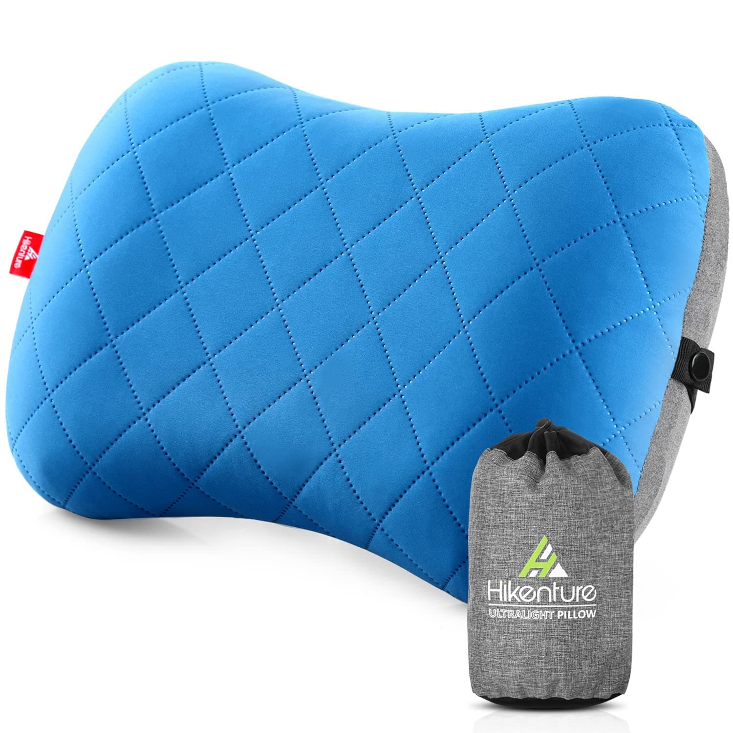 Hikenture Camping Pillow with Removable Cover - Ultralight Inflatable Pillow for Neck Lumber Support - Upgrade Backpacking Pillow - Washable Travel Air Pillows for Camping,Hiking, Backpacking