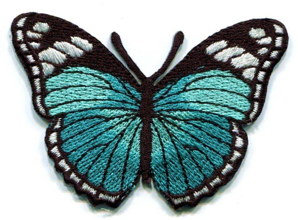 Butterfly Hippie Retro Embroidered Iron-on Patch S-164 Handmade Design From Thailand