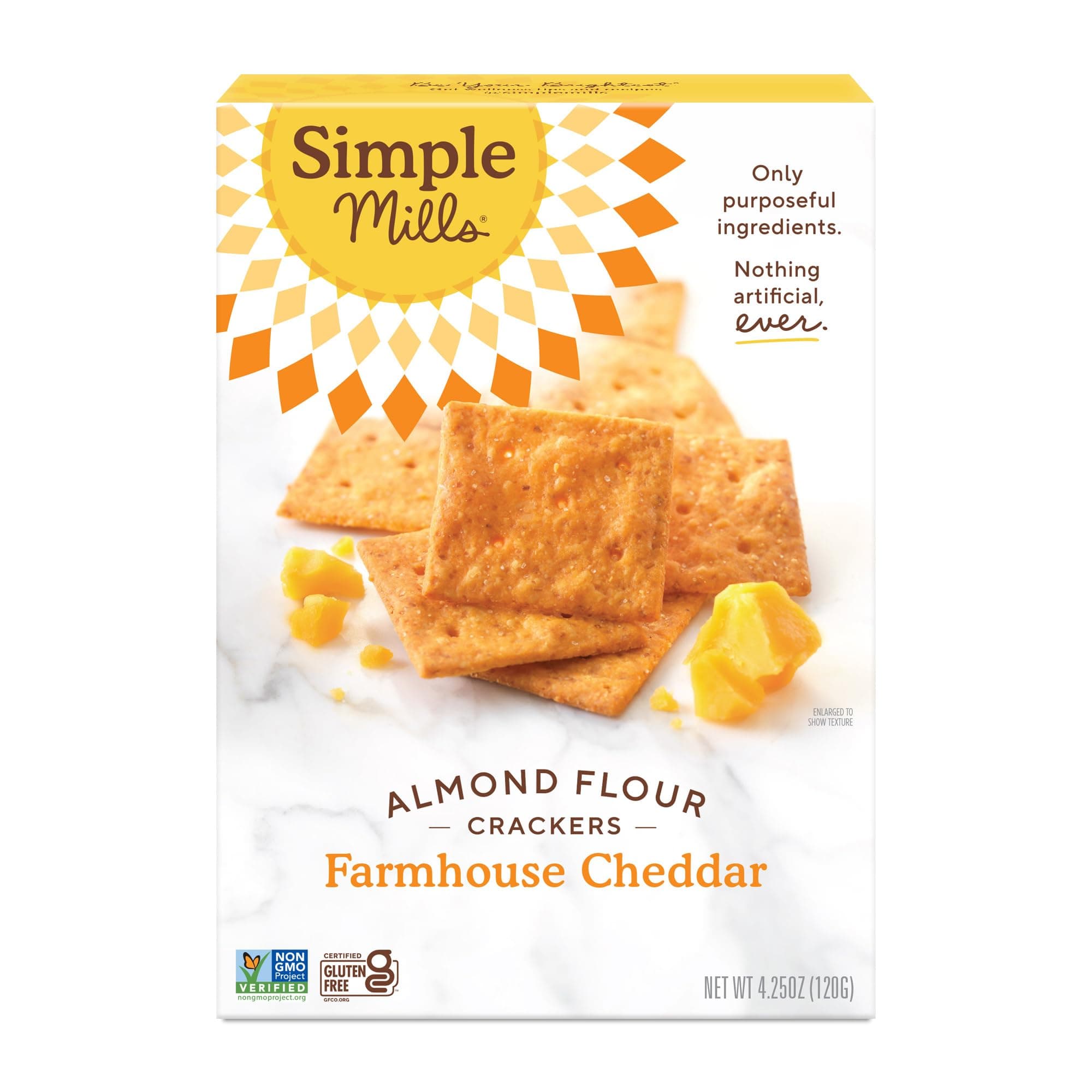 Naturally Gluten-Free Almond Flour Crackers, Farmhouse Cheddar, 4.25 oz