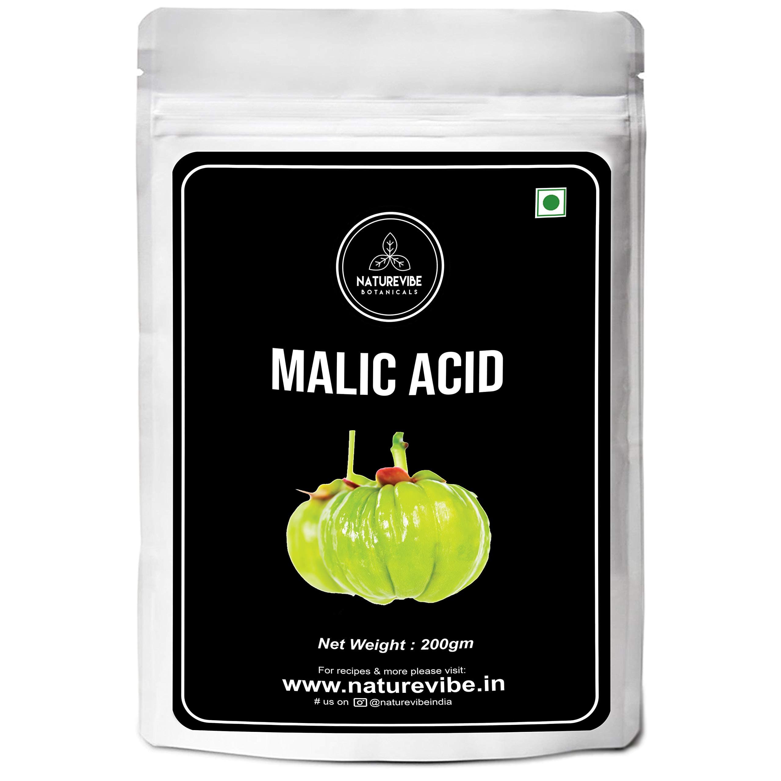 Naturevibe Botanicals Malic Acid - 200gm | Food Grade