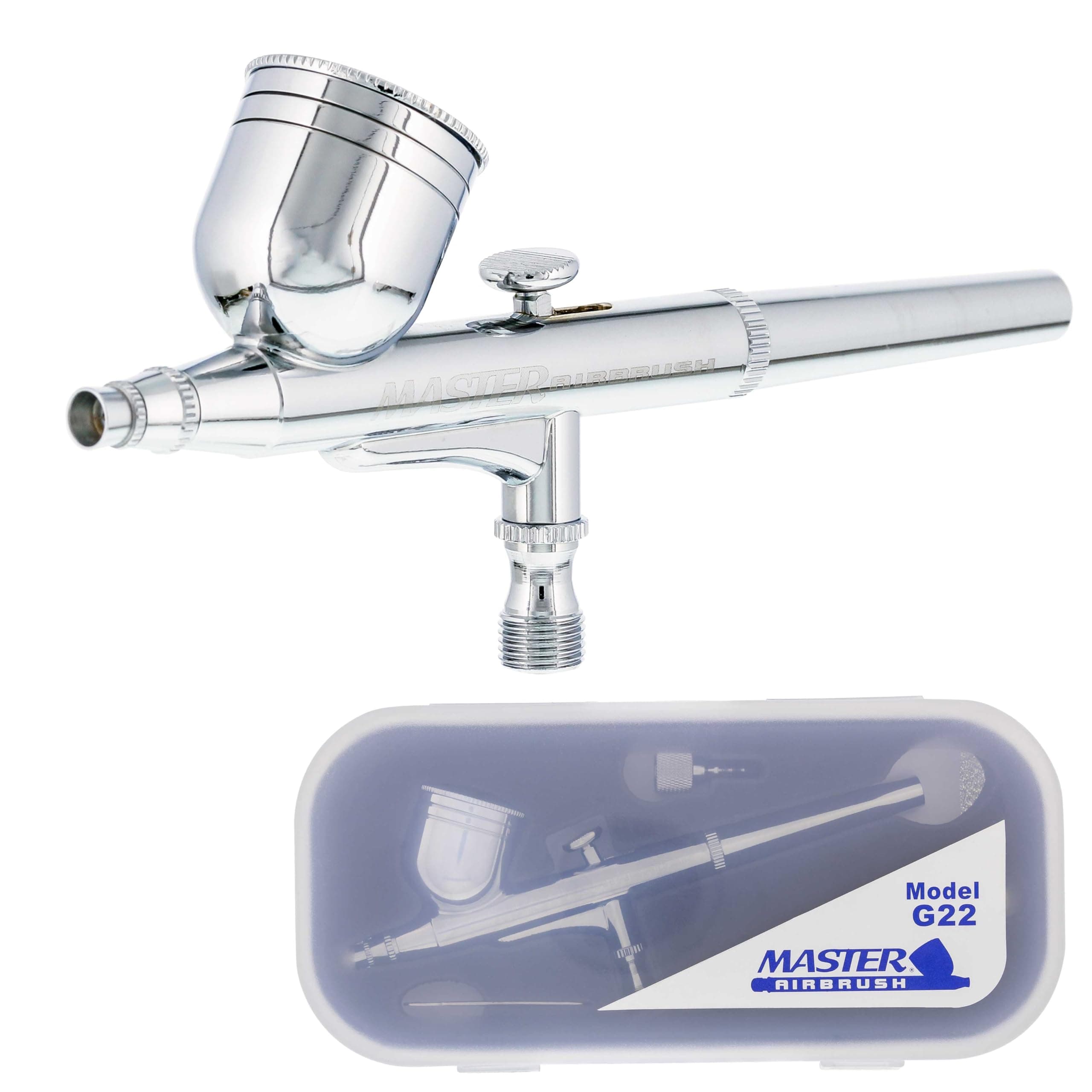 Model G22 Multi-Purpose Dual-Action Gravity Feed Airbrush Set with a 0.3mm Tip and 1/3 oz. Fluid Cup - User Friendly, Versatile Kit - Spray Auto Graphics, Art, Crafts, Tattoos, Cake