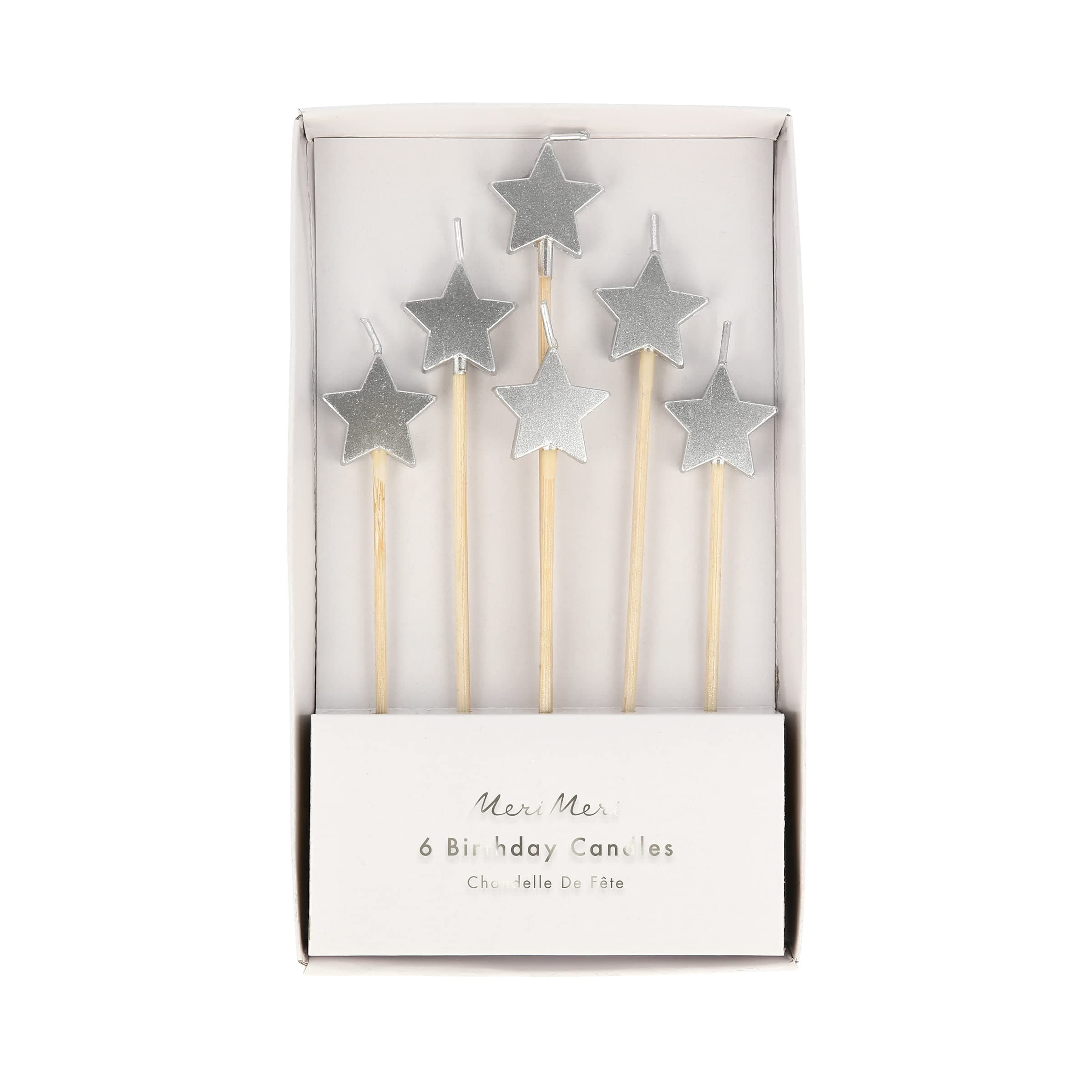 Star Birthday Candles for Cake (Pack of 6), Unscented, Fun Birthday Candles, Meri Meri Candles