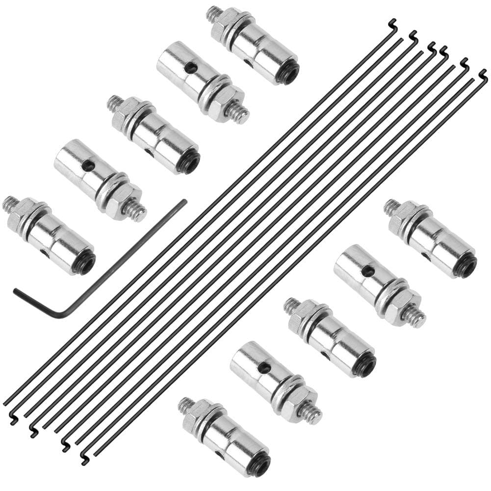 20pcs 1.3mm Adjustable Pushrod Connector Linkage Stopper & Φ1.2mm x L180mm Steel Z Style Pushrods Parts for RC Airplane Plane Boat Replacement