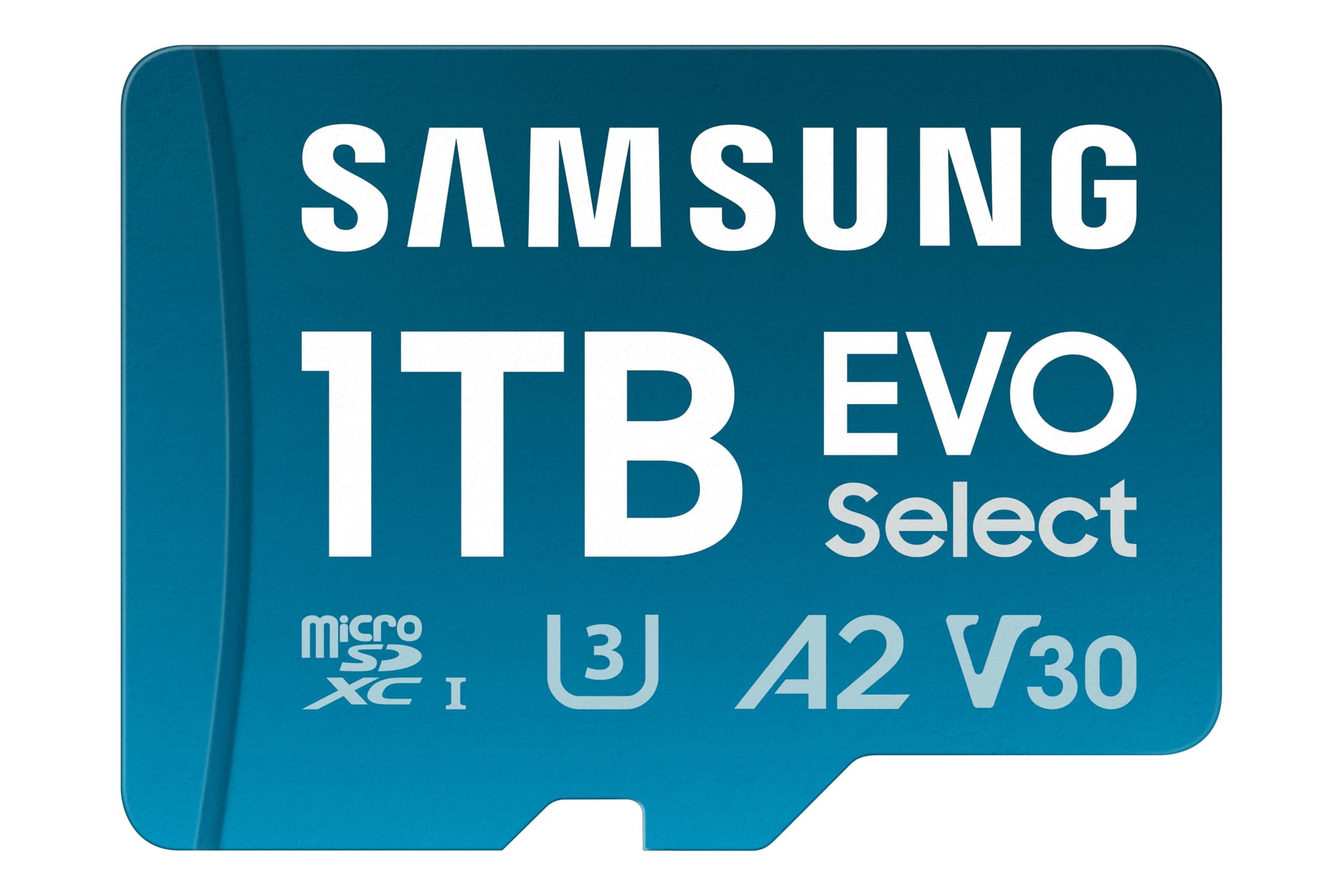 Samsung EVO Select microSD Memory Card + Adapter, 1TB microSDXC, Up-to 160 MB/s, 4K UHD, UHS-I, C10, U3, V30, A2, for Mobile Phone, Smartphones, Nintendo-Switch, and Tablets (MB-ME1T0SA/AM)