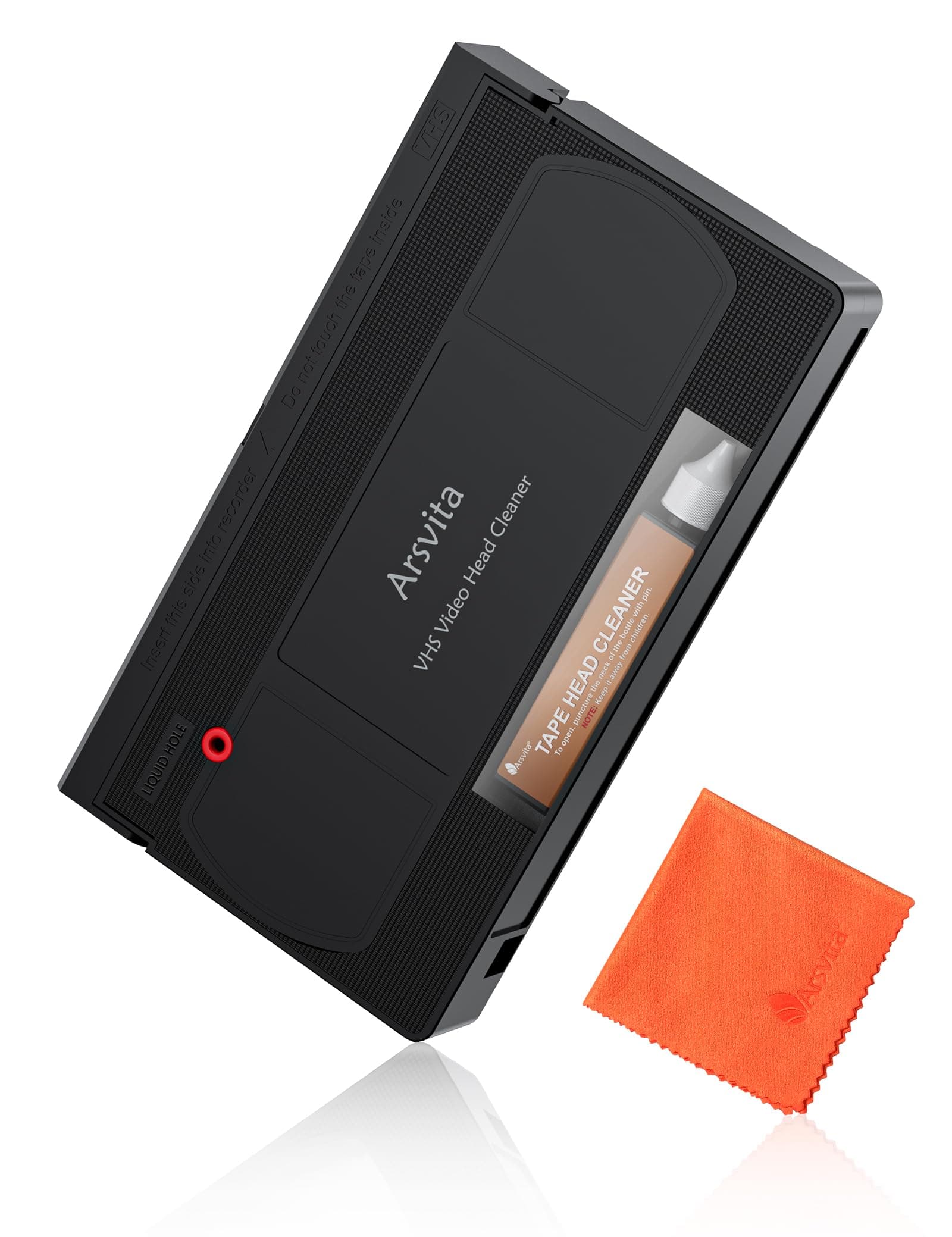 arsvita VHS Head Cleaner Tape for VHS/VCR Video Players, Wet Type, ARVC-3