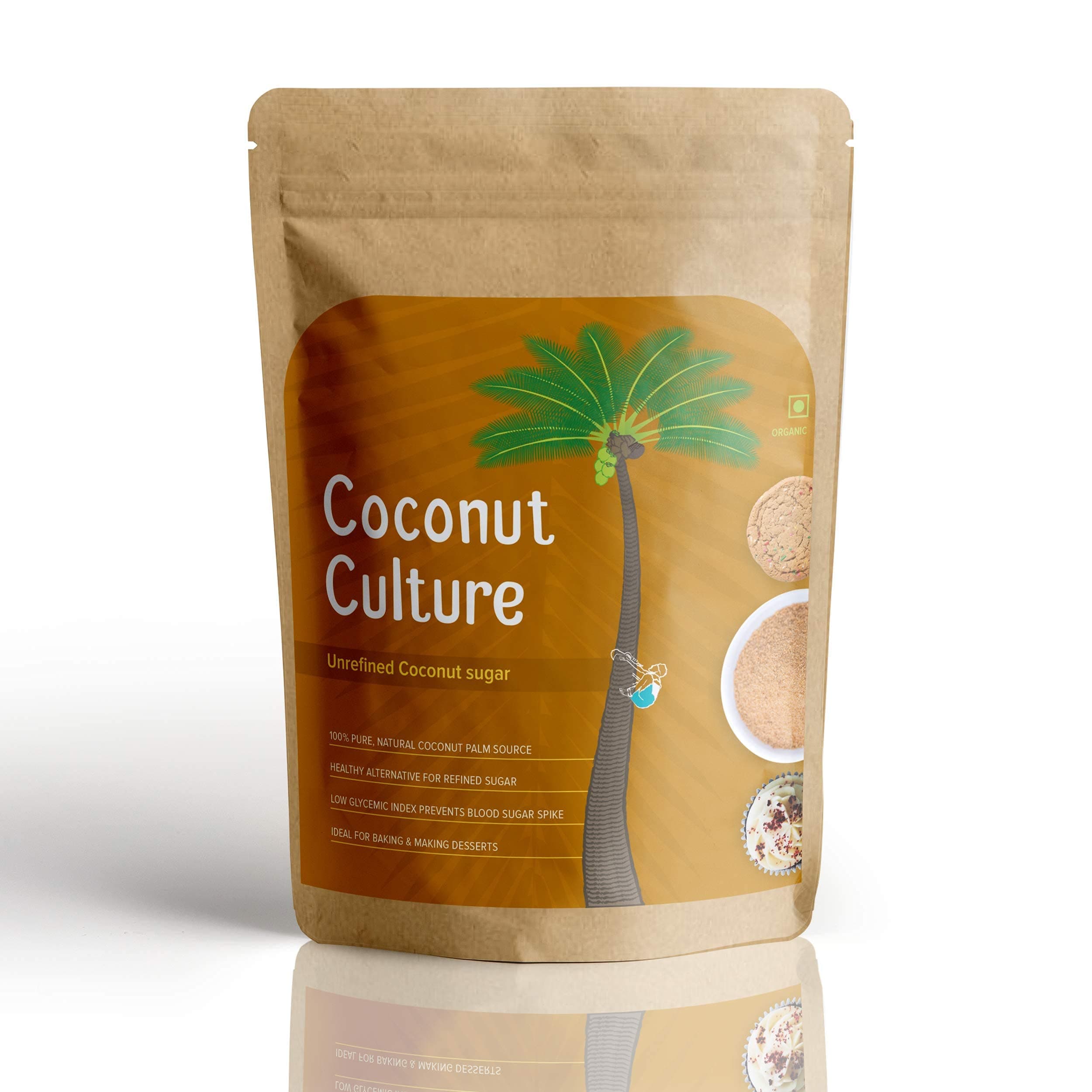 Coconut Culture's Unrefined coconut Sugar - 350 grams | Low GI | Rich in minerals | Healthy sugar variety | Natural sweetener | No added preservatives and chemicals (Pack of 1)