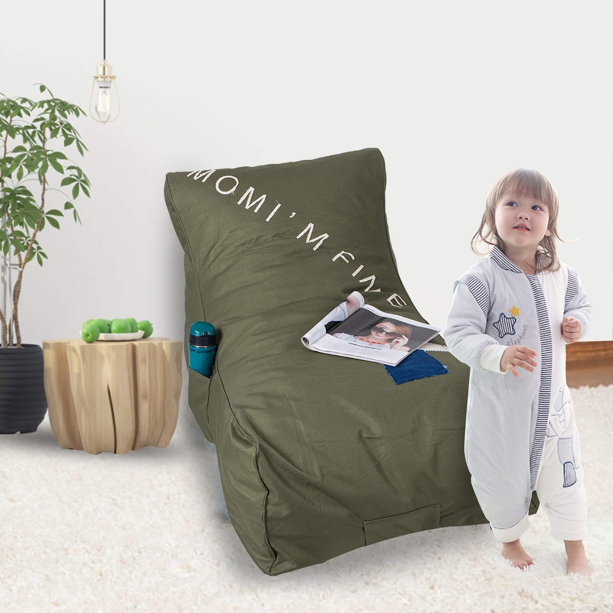 Dporticus Sponge Leisure Lazy Lounger Chair Comfortable Couch Sofa Beds for Kids and Teens