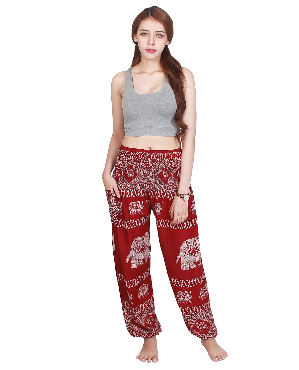 Chinrada Elephant Pants for Yoga and Harem Hippie Style Women's High Waist