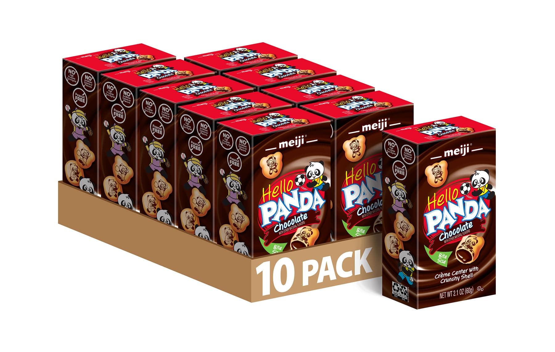Meiji Hello Panda Cookie, Chocolate, 2.1 Ounce (Pack of 10)