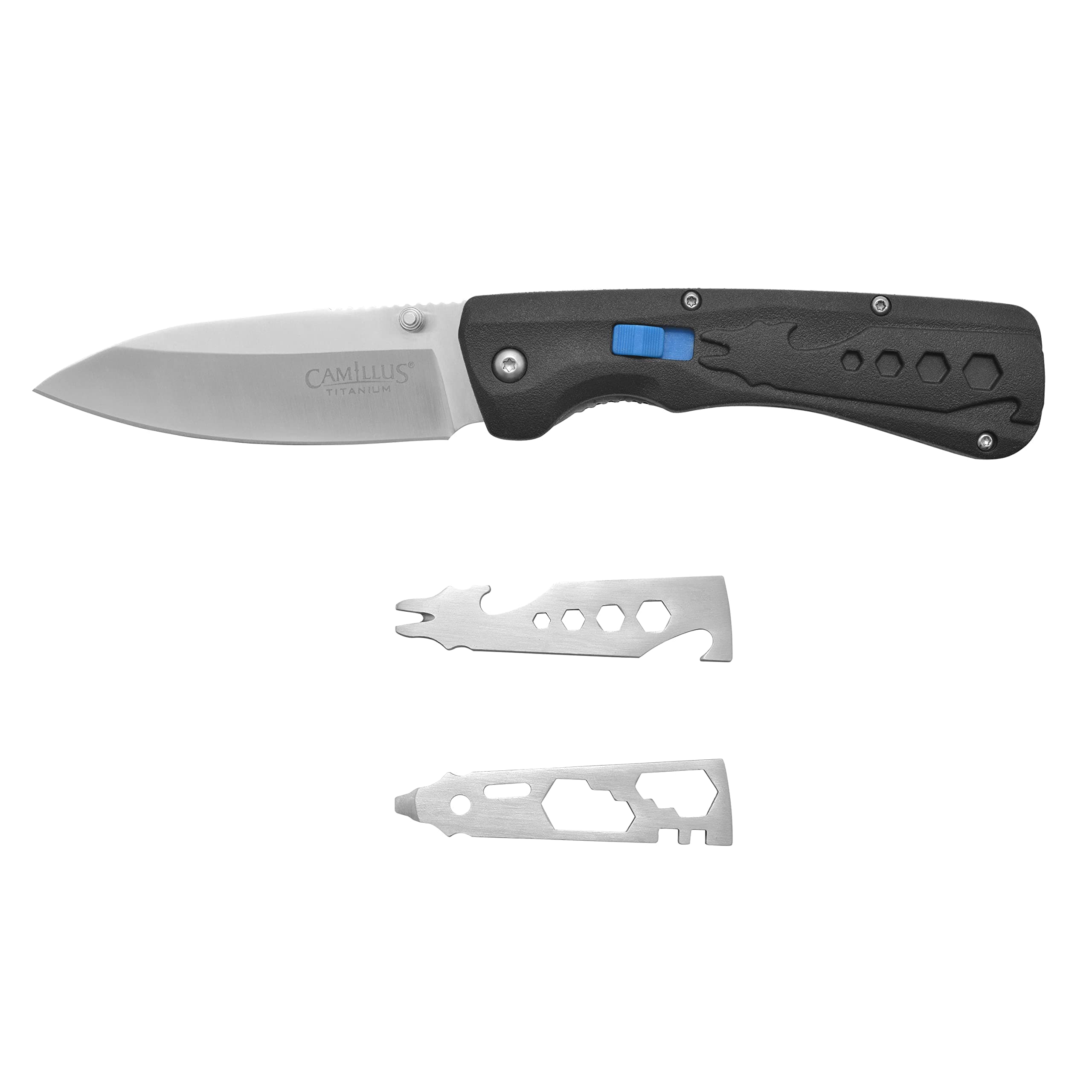 Inject 8.5" Durable Corrosion-Resistant 420 Stainless Steel Drop Point Everyday Carry Multi-Tool Folding Pocket Knife with 8 Additional Functions