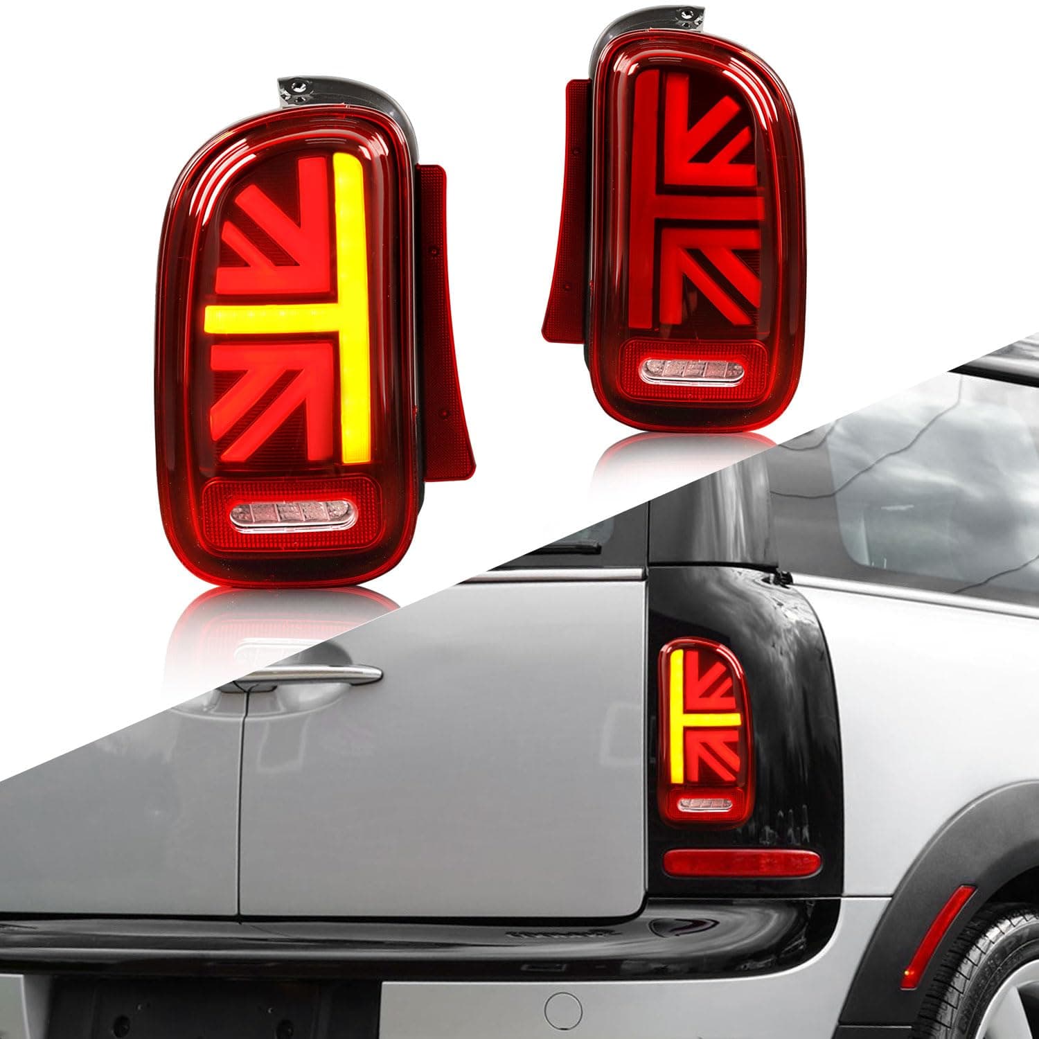 Archaic Tail Lights Compatible with 2007–2014 Mini Clubman R55,Mini Cooper/Co...