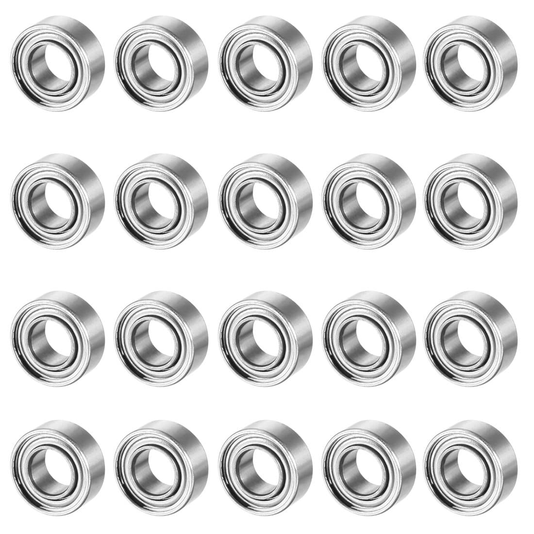 uxcell 20pcs MR63ZZ 3mmx6mmx2.5mm Double Shielded Miniature Deep Groove Ball ...