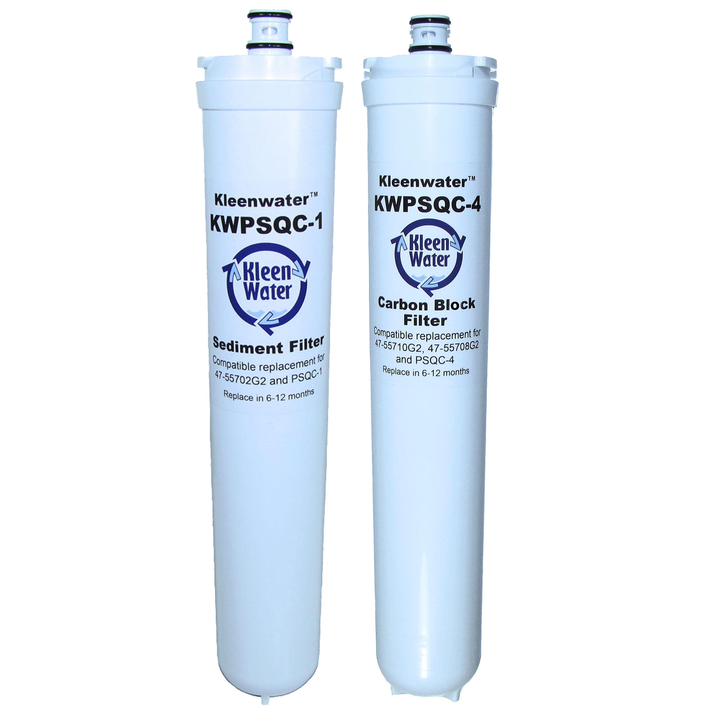 KleenWater Replacement Filters for Water Factory 47-55712G2 & 47-55708G2 and Cooler Mate FM-2 CTO & CM-2 CTO, Made in USA, 2 Pack