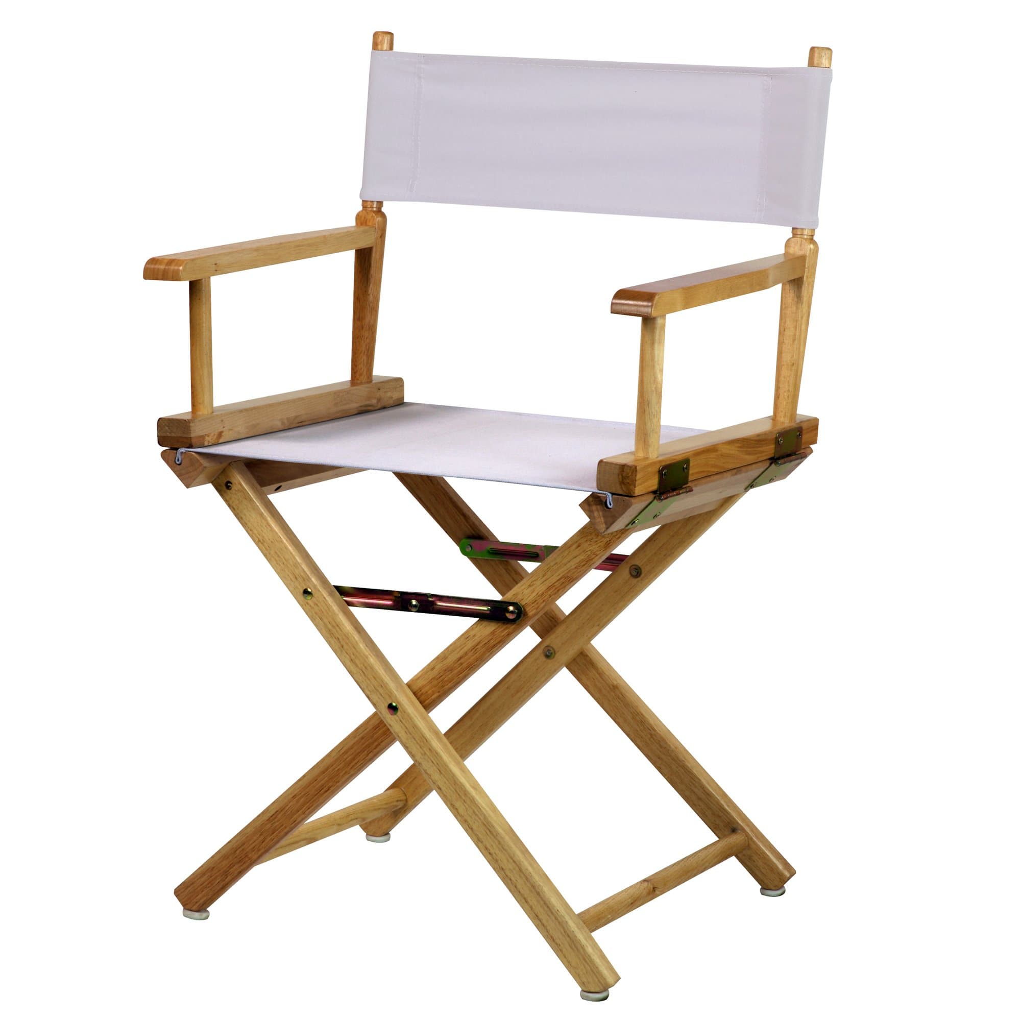 Casual Home 18" Director Chair with Natural Frame White Canvas