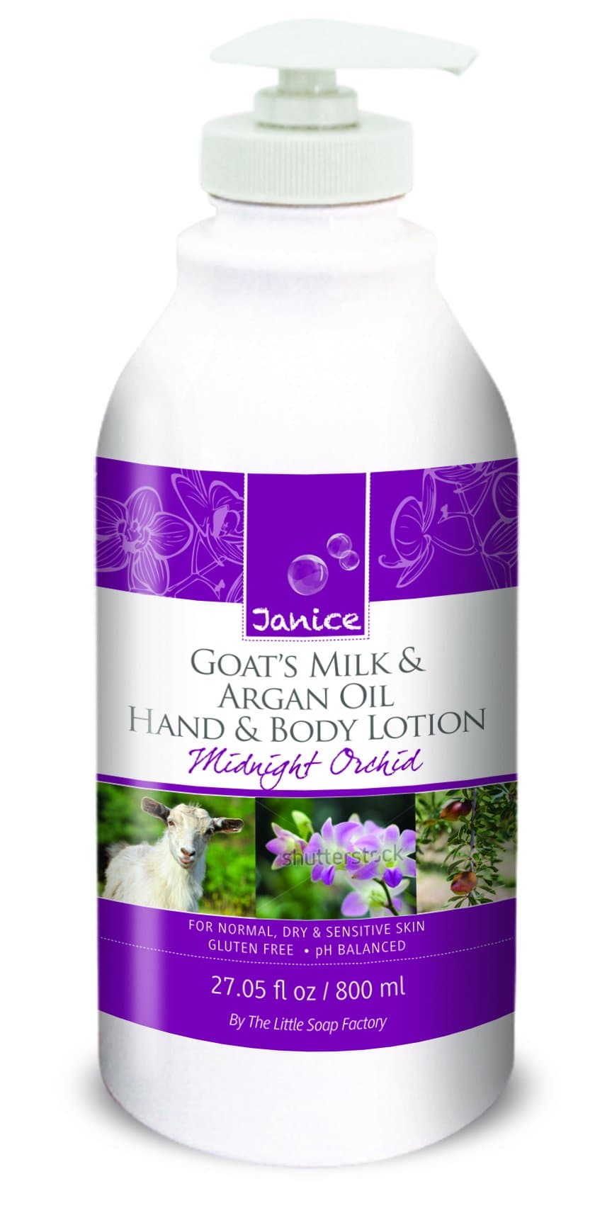 Janice Goat's Milk and Argan Oil Lotion, Midnight Orchid, 27.05 Fluid Ounce