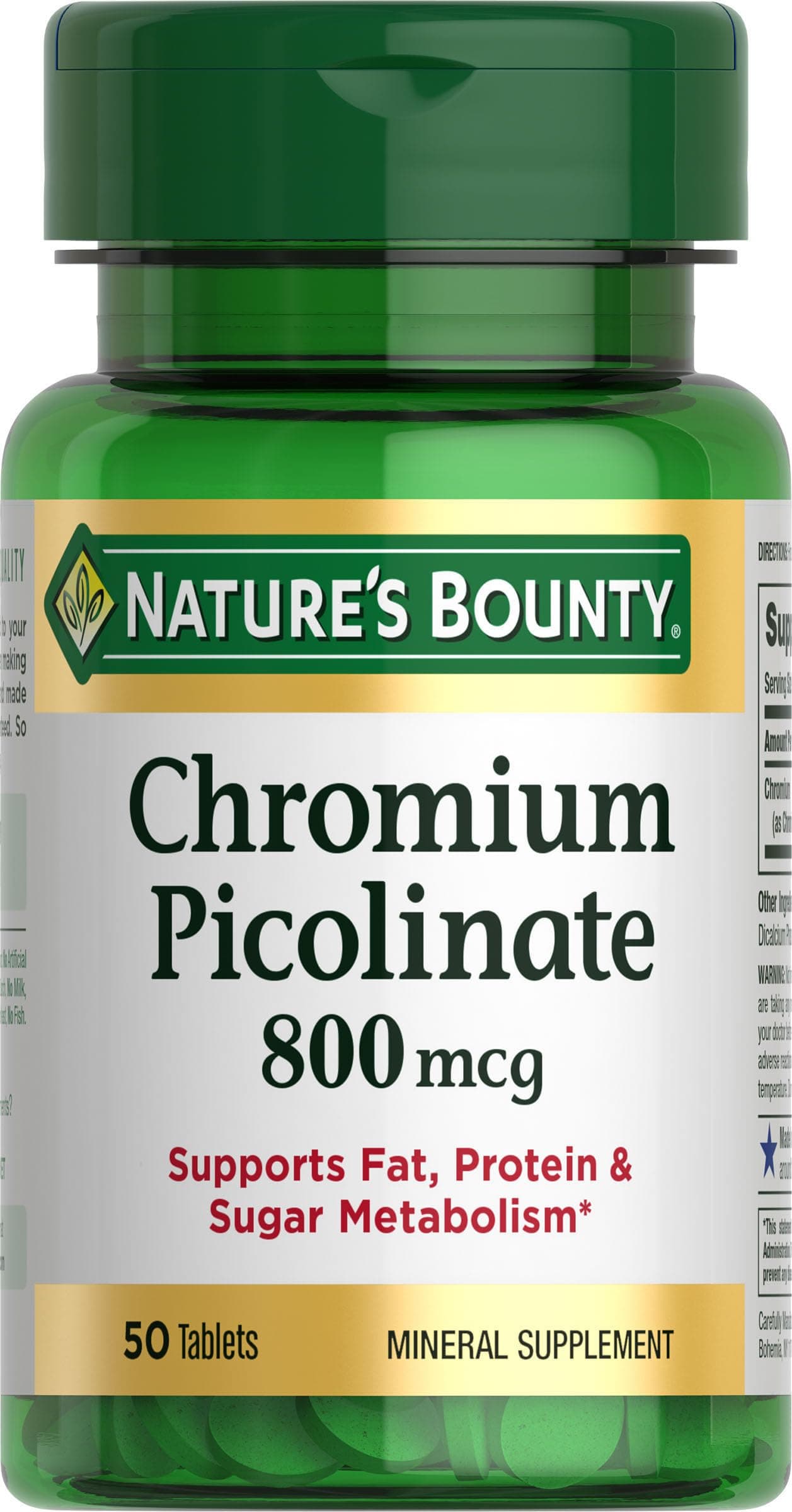 Nature's Bounty Mega Chromium Picolinate 800 mcg tablets 50 ea