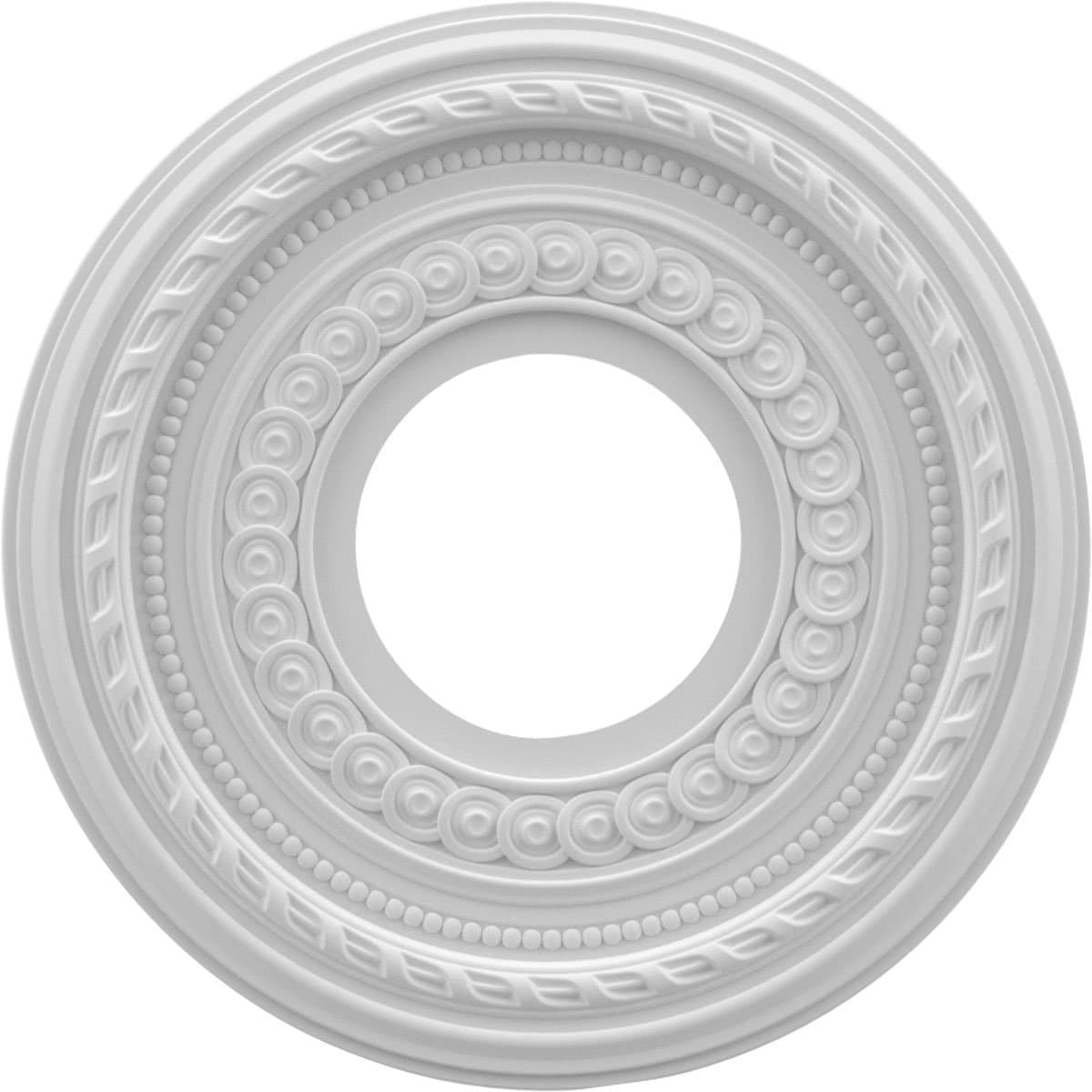 Ekena Millwork CMP10CO Cole Thermoformed PVC Ceiling Medallion (Fits Canopies up to 4 1/4"), 10"OD x 3 1/2"ID x 3/4"P