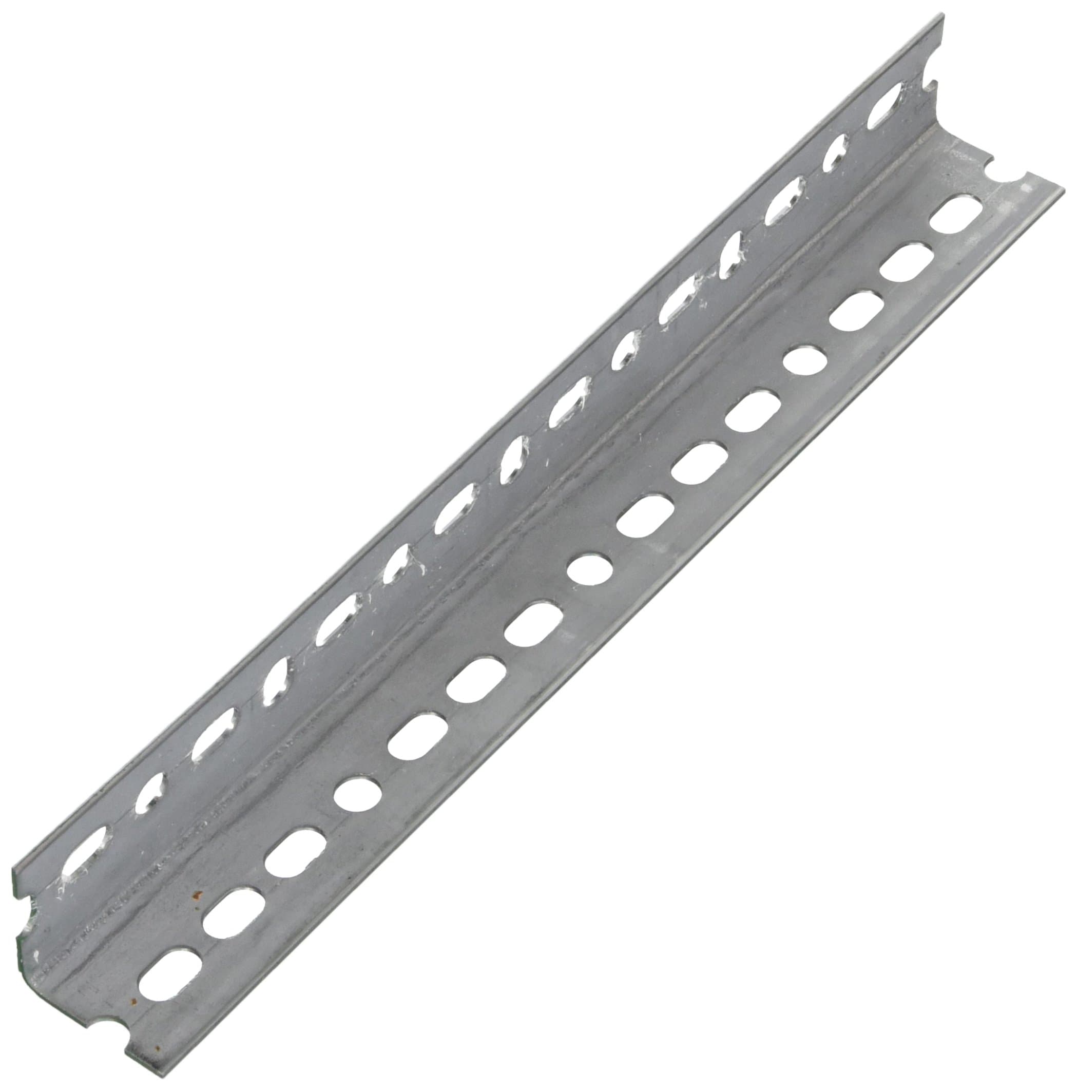 Steelworks 1-1/2" x 12" Slotted Angle Bar, Galvanized, Grade 5 Steel, Carbon Steel, Construction Metal Bar