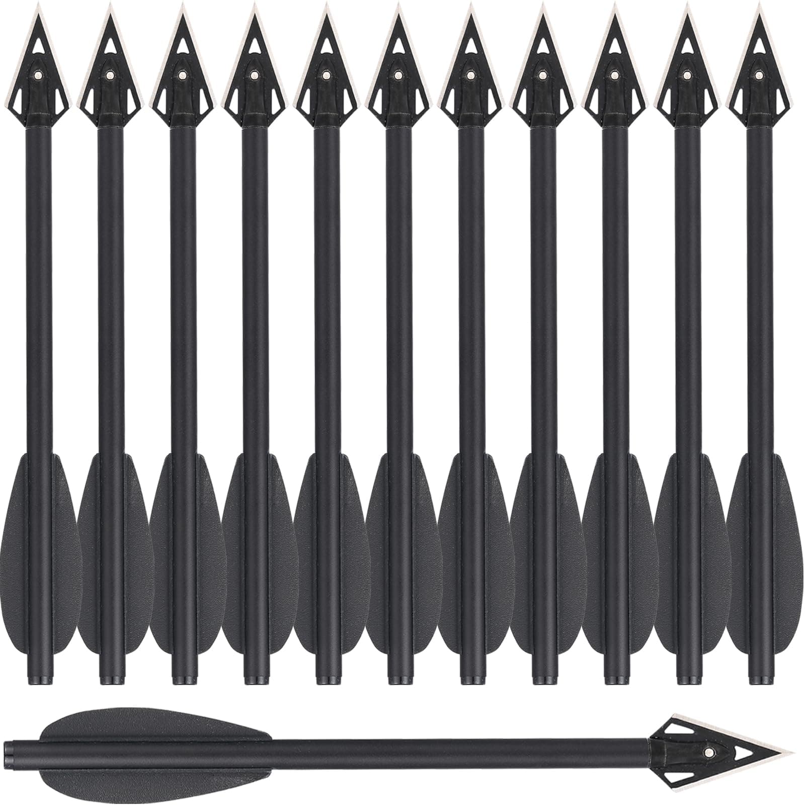 Mini Crossbow Bolts Aluminium Crossbow Arrows 6.3" Sharp Broadhead Tips Hunting Arrows for 50-80lbs Mini Crossbow Archery Pistol-Hunting Shooting Target Practice