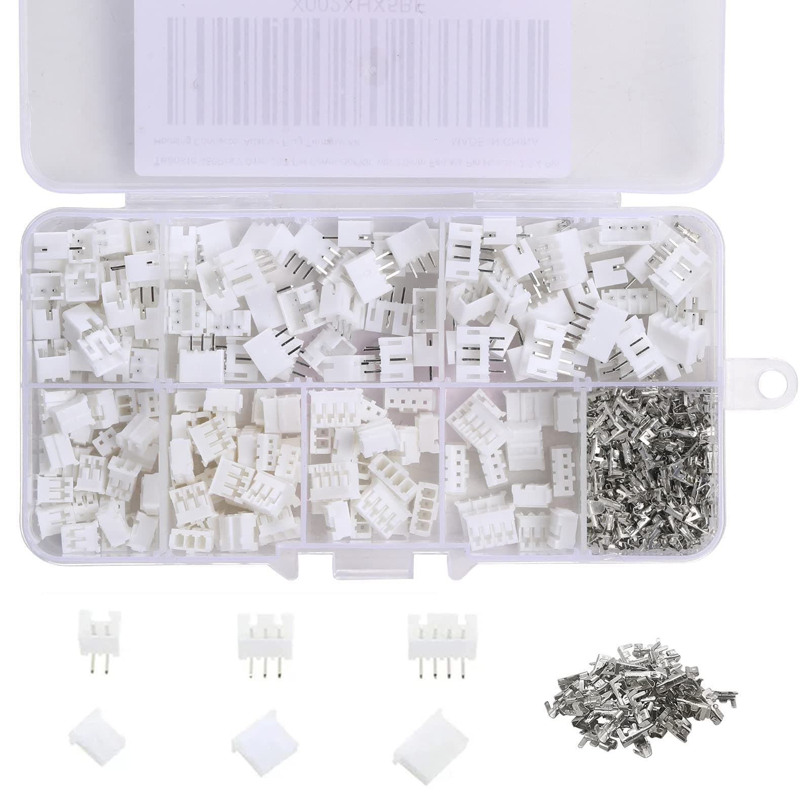 450Pcs 2.0mm JST-PH Connector Kit with 2.0mm Female Pin Header 2/3/4 Pin Housing Connector Adapter Plug Terminal Kit
