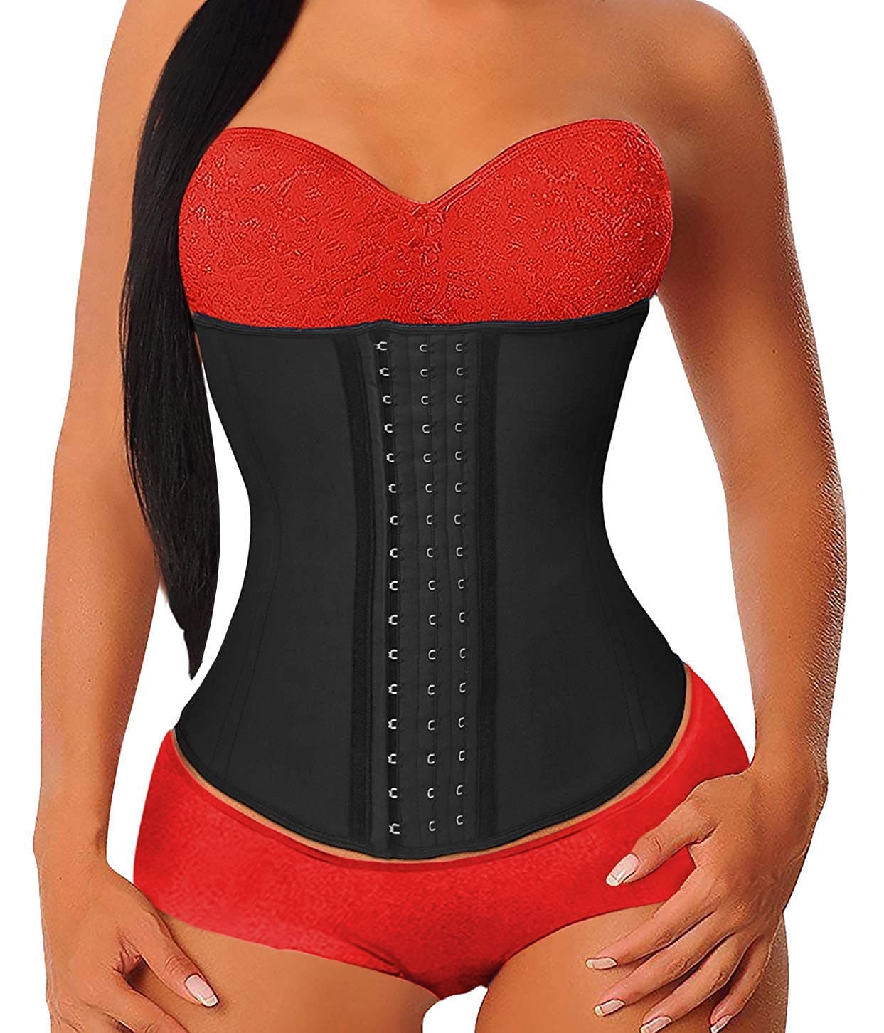 YIANNA Women's Underbust Latex Sport Girdle Waist Trainer Corsets Hourglass Body Shaper