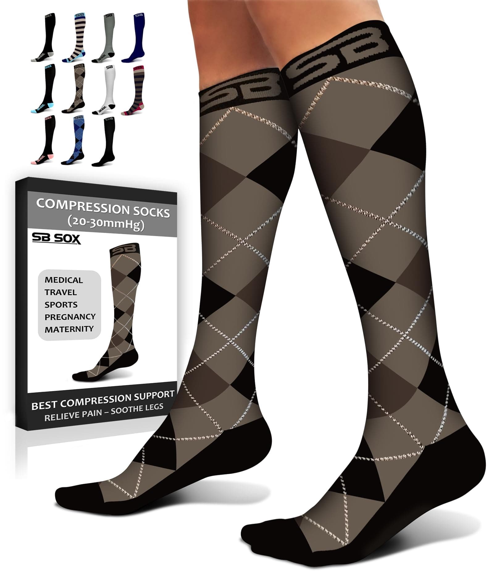 SB SOX Compression Socks (20-30mmHg) for Men & Women