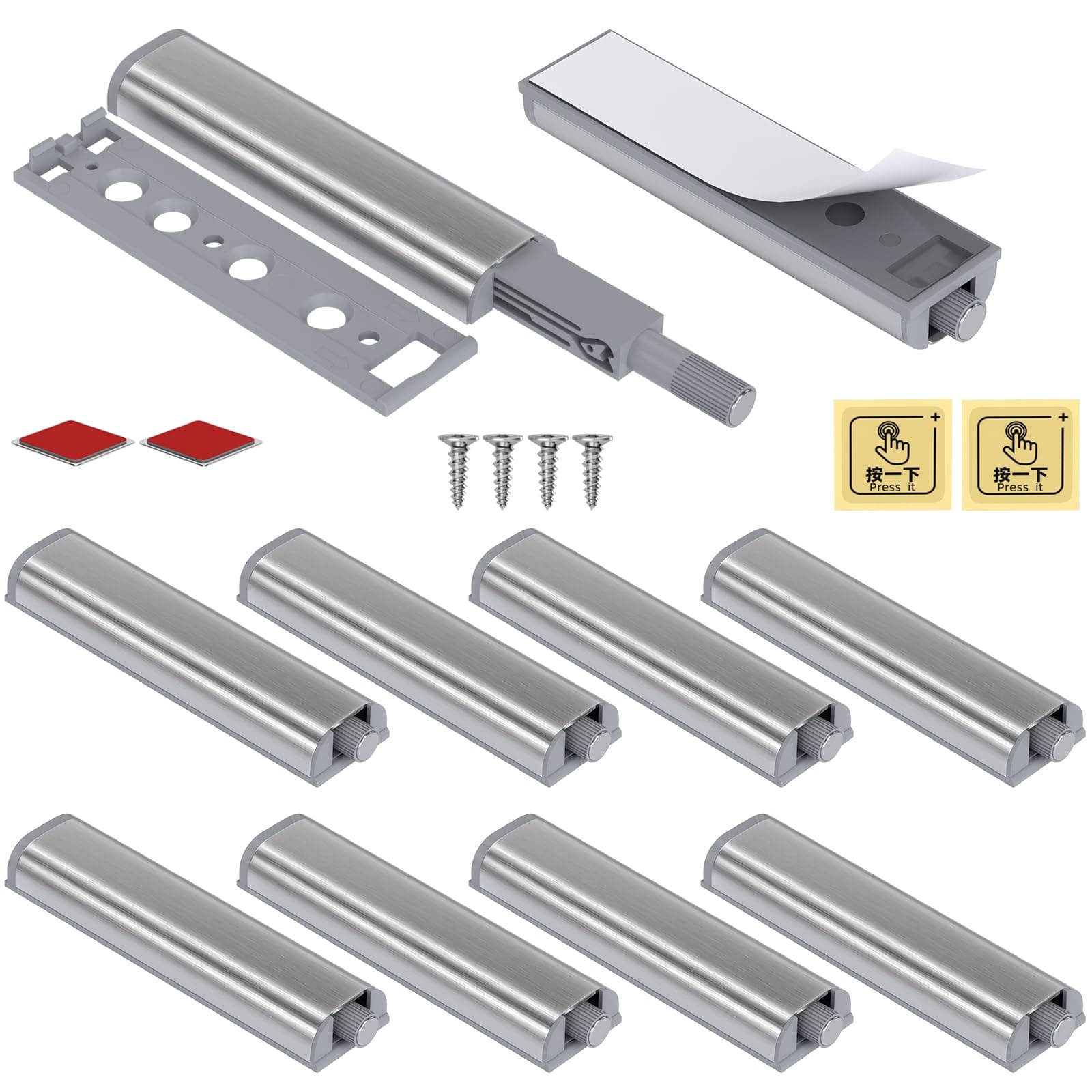 Magnetic Push Latches for Cabinets Jiayi 10 Pack Push to Open Cabinet Hardware Push Touch Latch Kitchen Door Push Release Latch for Drawer Closure Push Catch